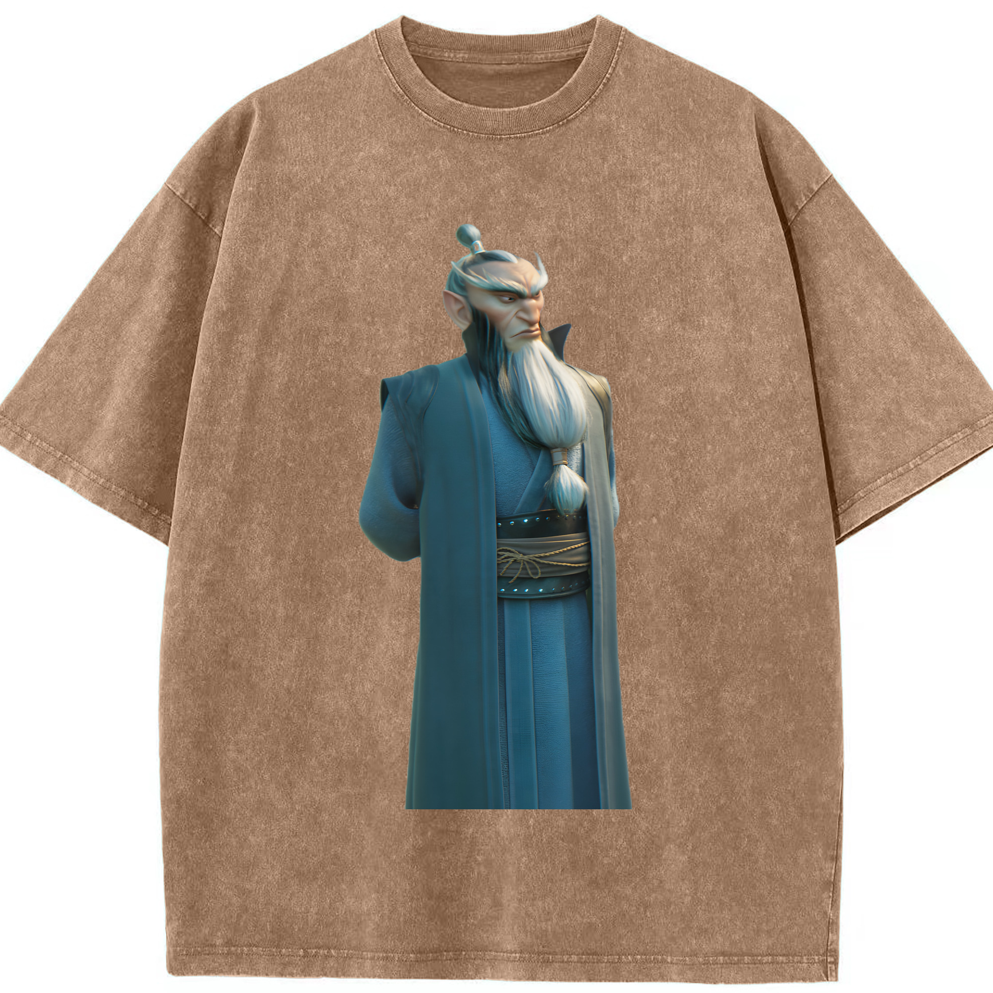（画像用） Ne Zha 2 ナタ 魔童の大暴れ 綿100% ヴィンテージ風 半袖Tシャツ（フロントプリント）