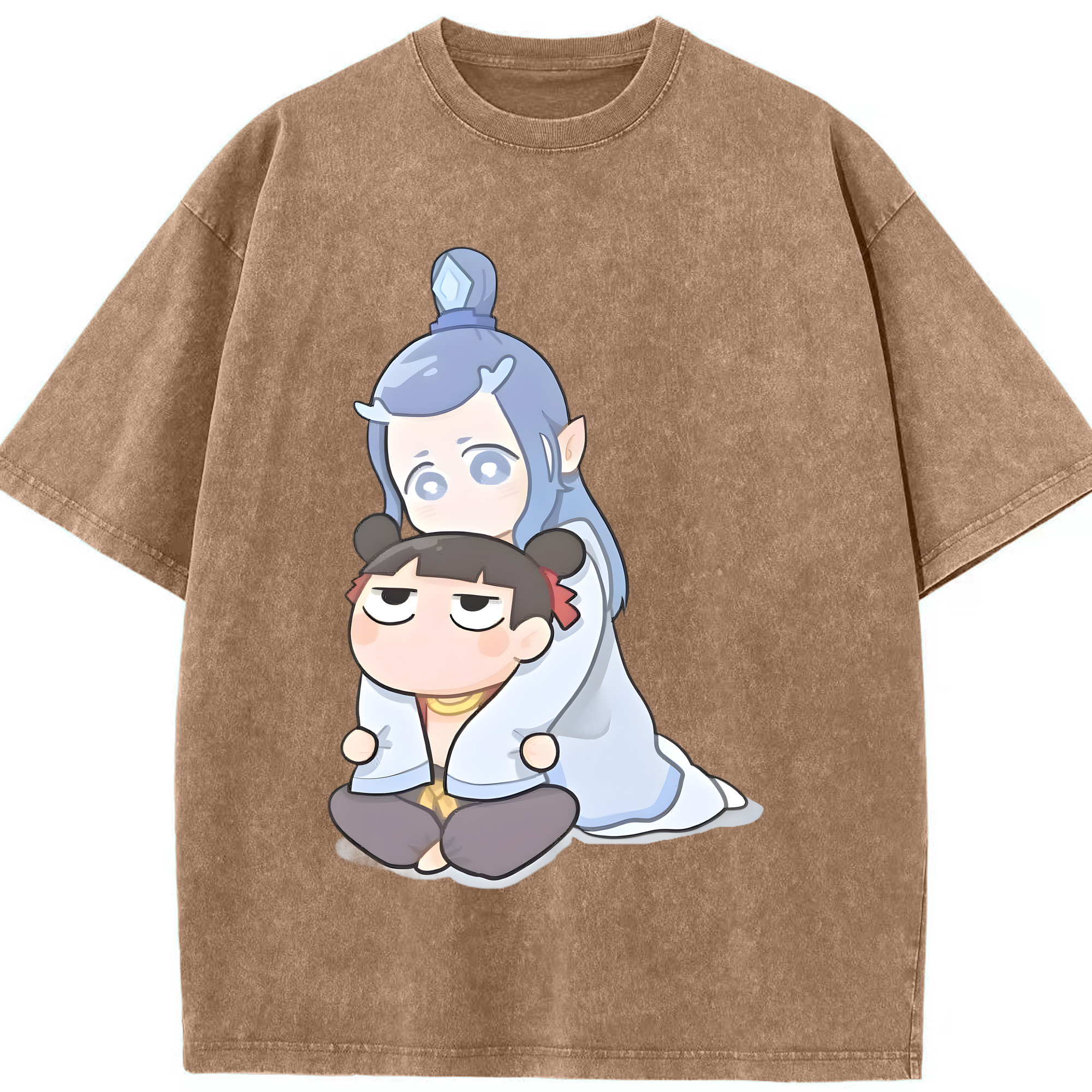 （画像用） Ne Zha 2 ナタ 魔童の大暴れ 綿100% ヴィンテージ風 半袖Tシャツ（フロントプリント）