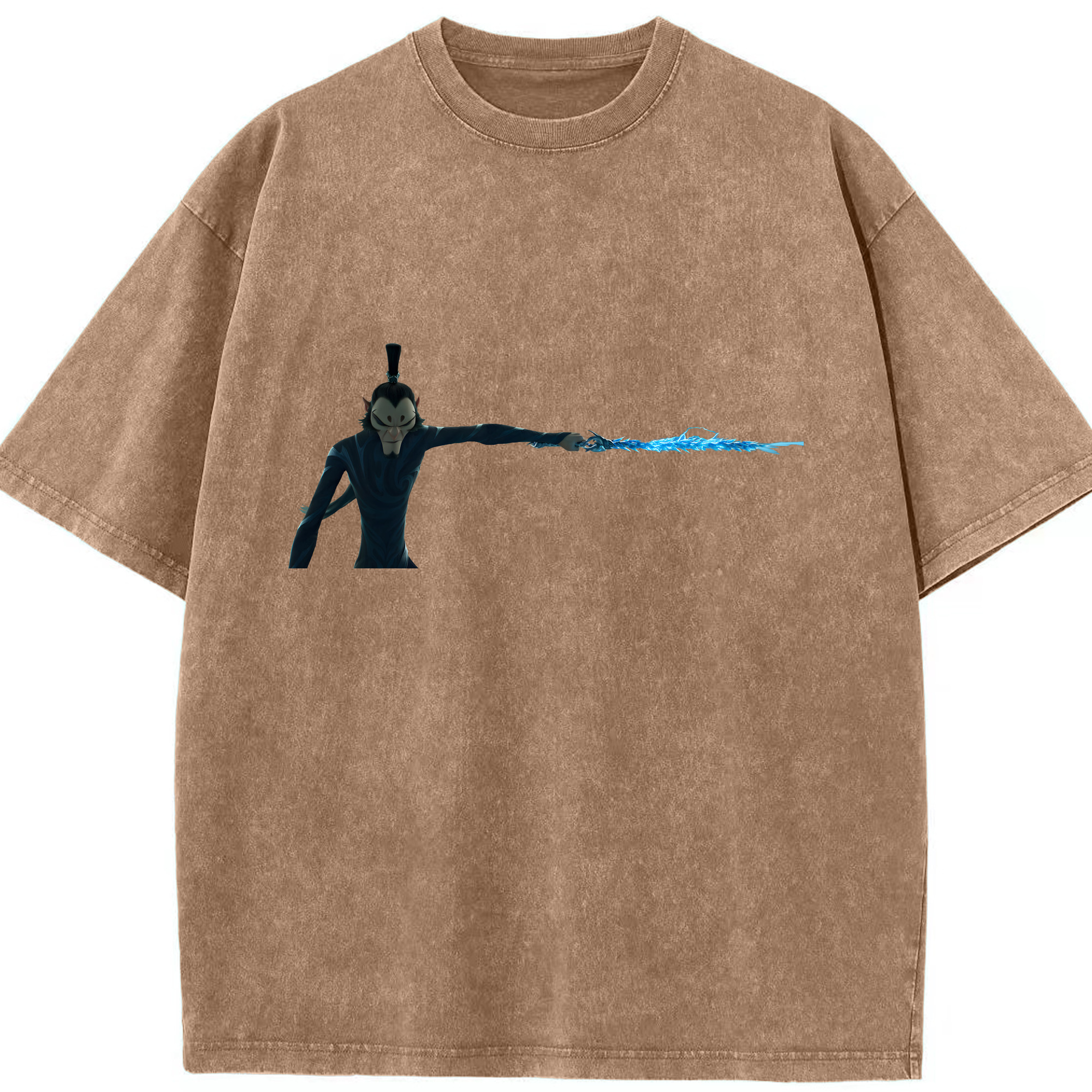 （画像用） Ne Zha 2 ナタ 魔童の大暴れ 綿100% ヴィンテージ風 半袖Tシャツ（フロントプリント）