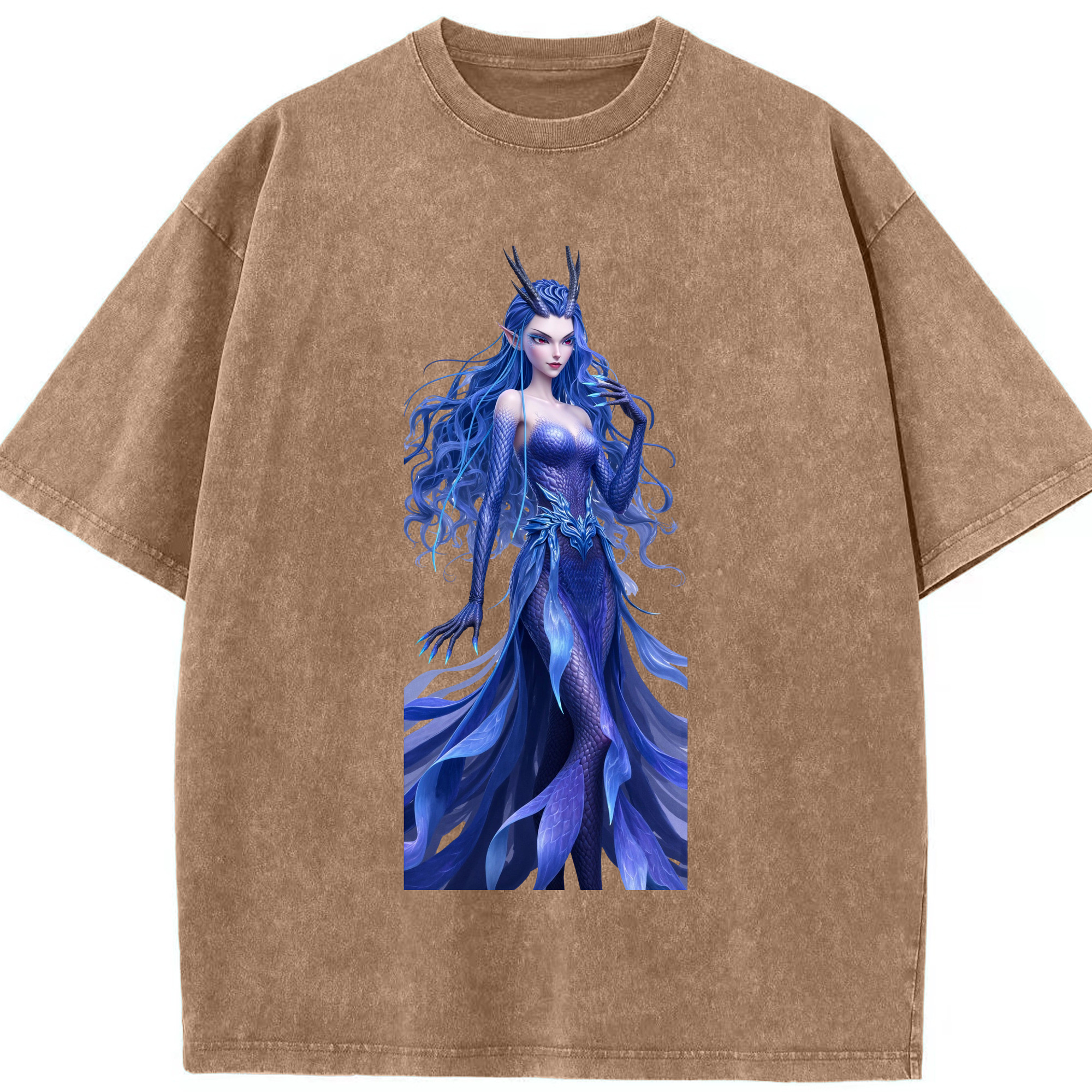 （画像用） Ne Zha 2 ナタ 魔童の大暴れ 綿100% ヴィンテージ風 半袖Tシャツ（フロントプリント）