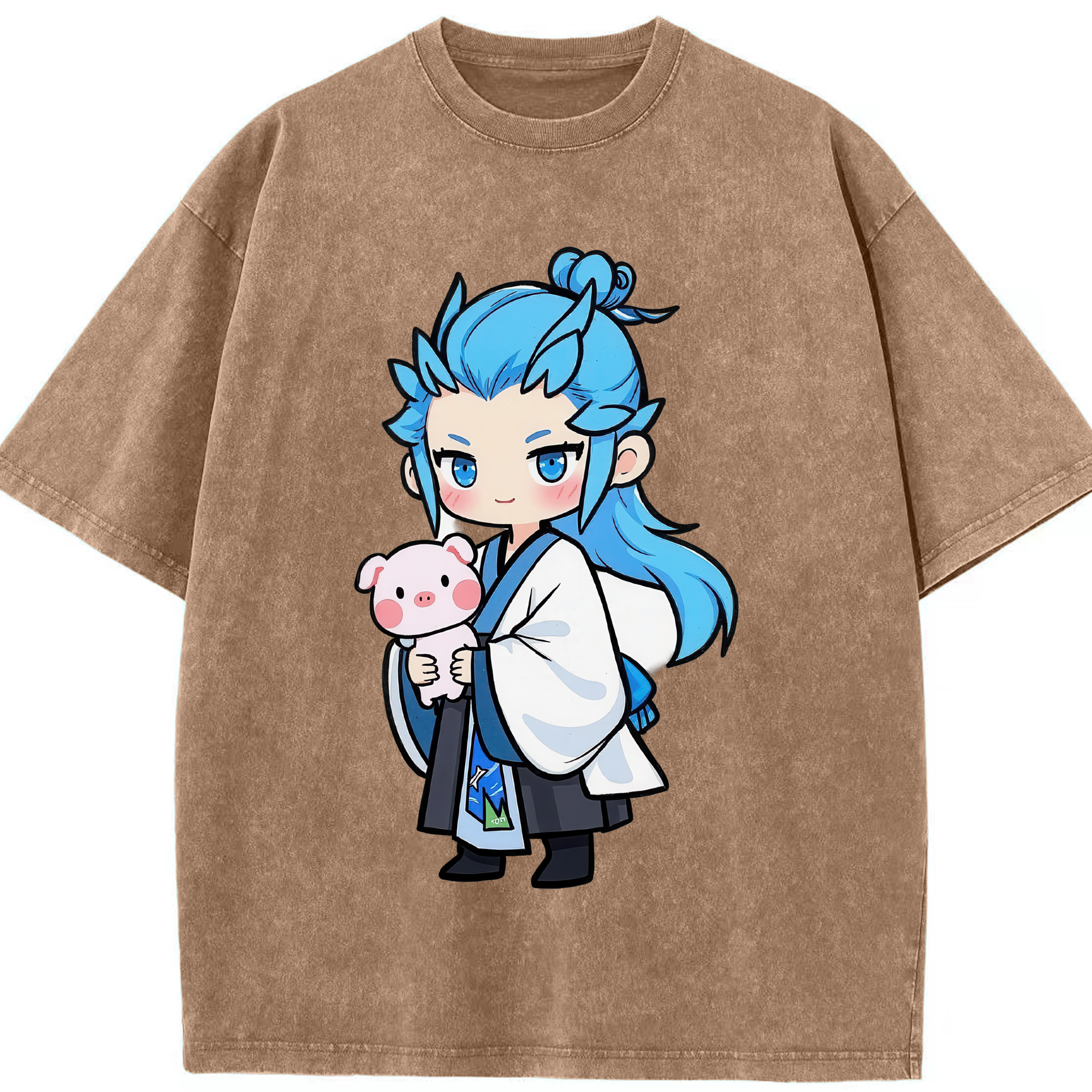 （画像用） Ne Zha 2 ナタ 魔童の大暴れ 綿100% ヴィンテージ風 半袖Tシャツ（フロントプリント）
