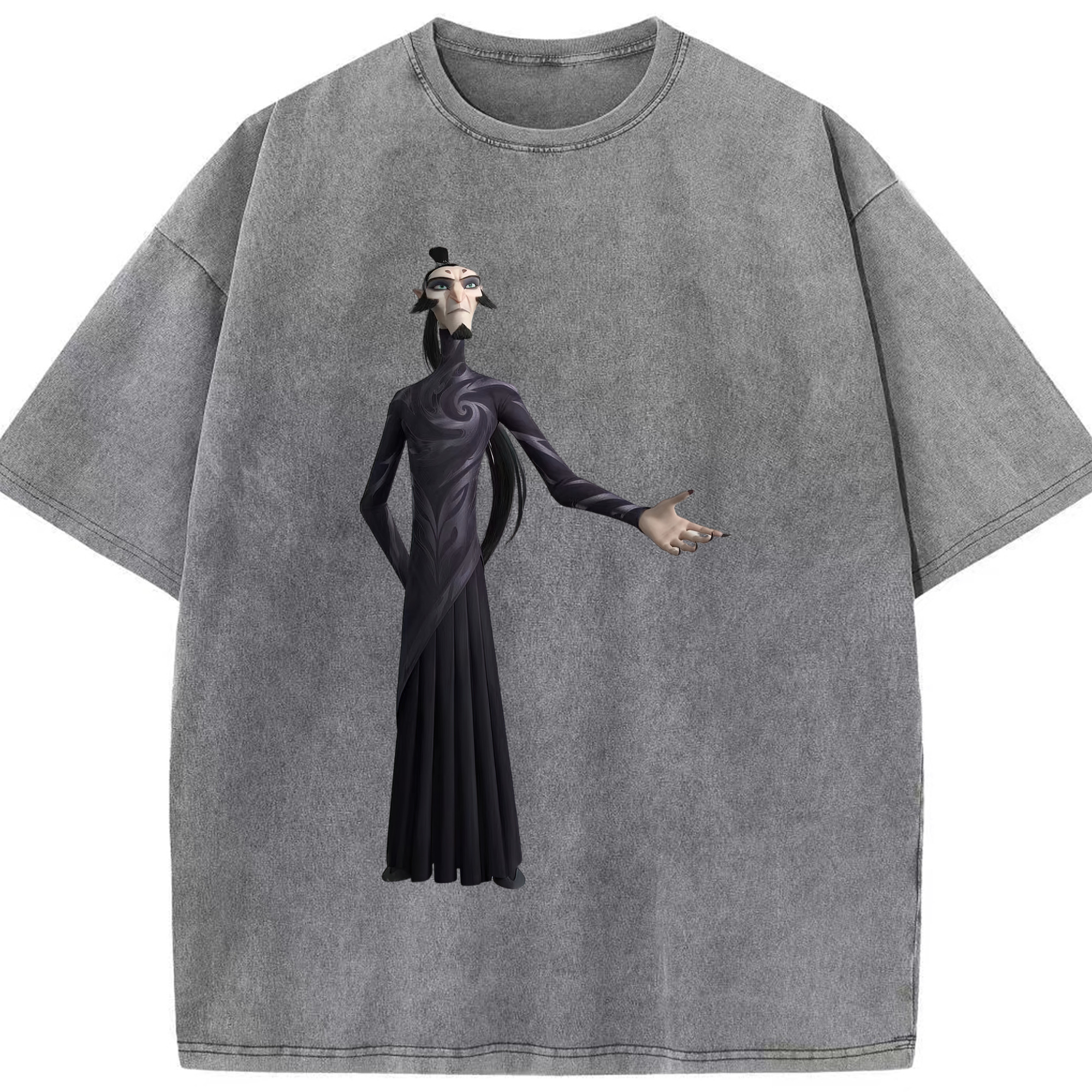 （画像用） Ne Zha 2 ナタ 魔童の大暴れ 綿100% ヴィンテージ風 半袖Tシャツ（フロントプリント）