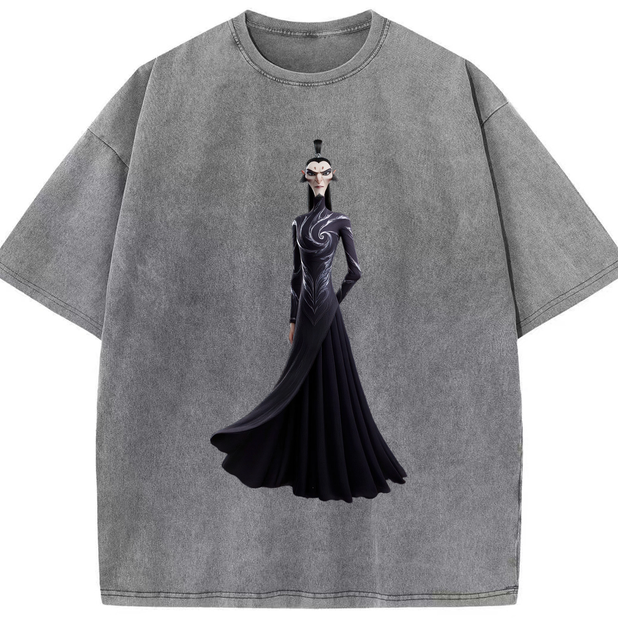 （画像用） Ne Zha 2 ナタ 魔童の大暴れ 綿100% ヴィンテージ風 半袖Tシャツ（フロントプリント）