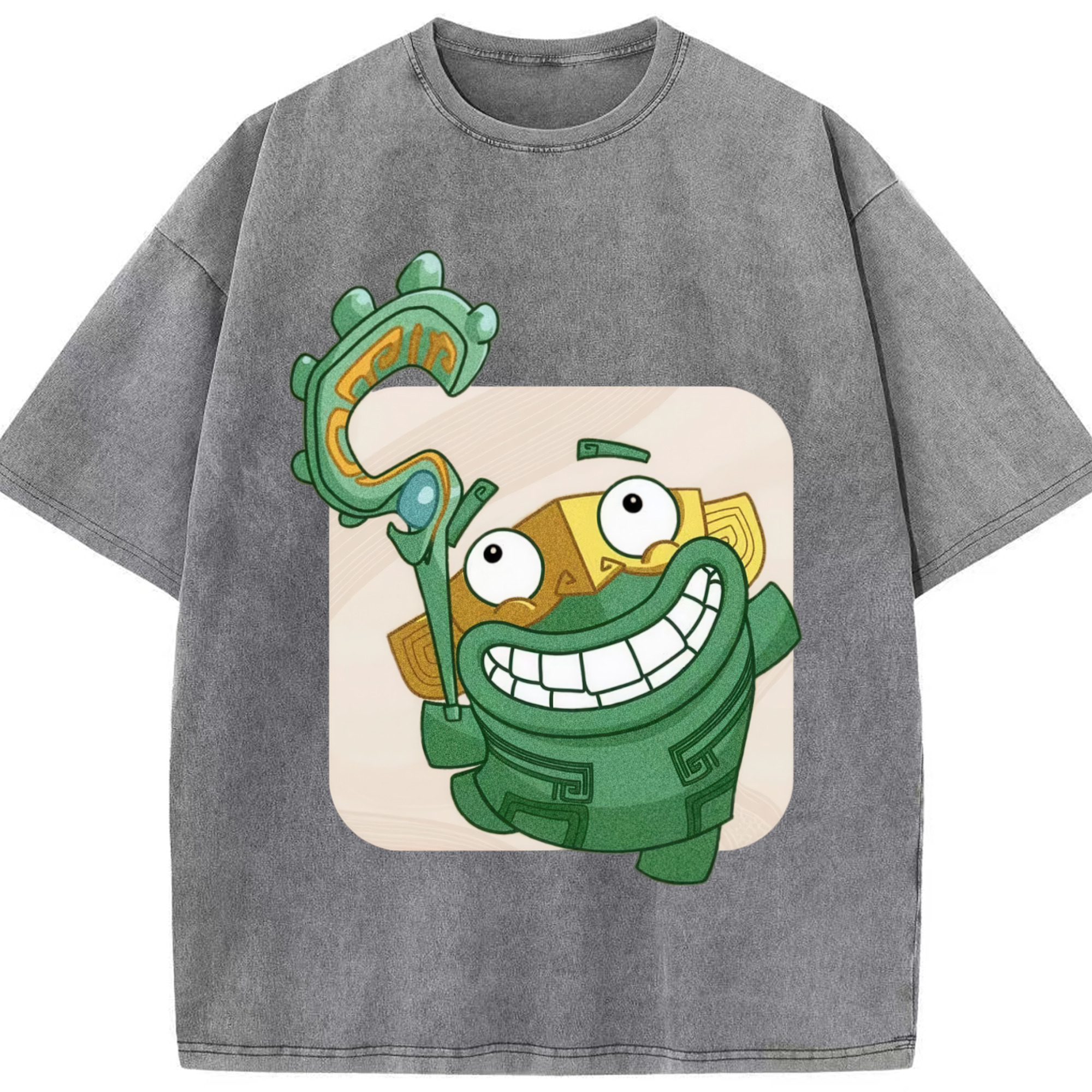 （画像用） Ne Zha 2 ナタ 魔童の大暴れ 綿100% ヴィンテージ風 半袖Tシャツ（フロントプリント）