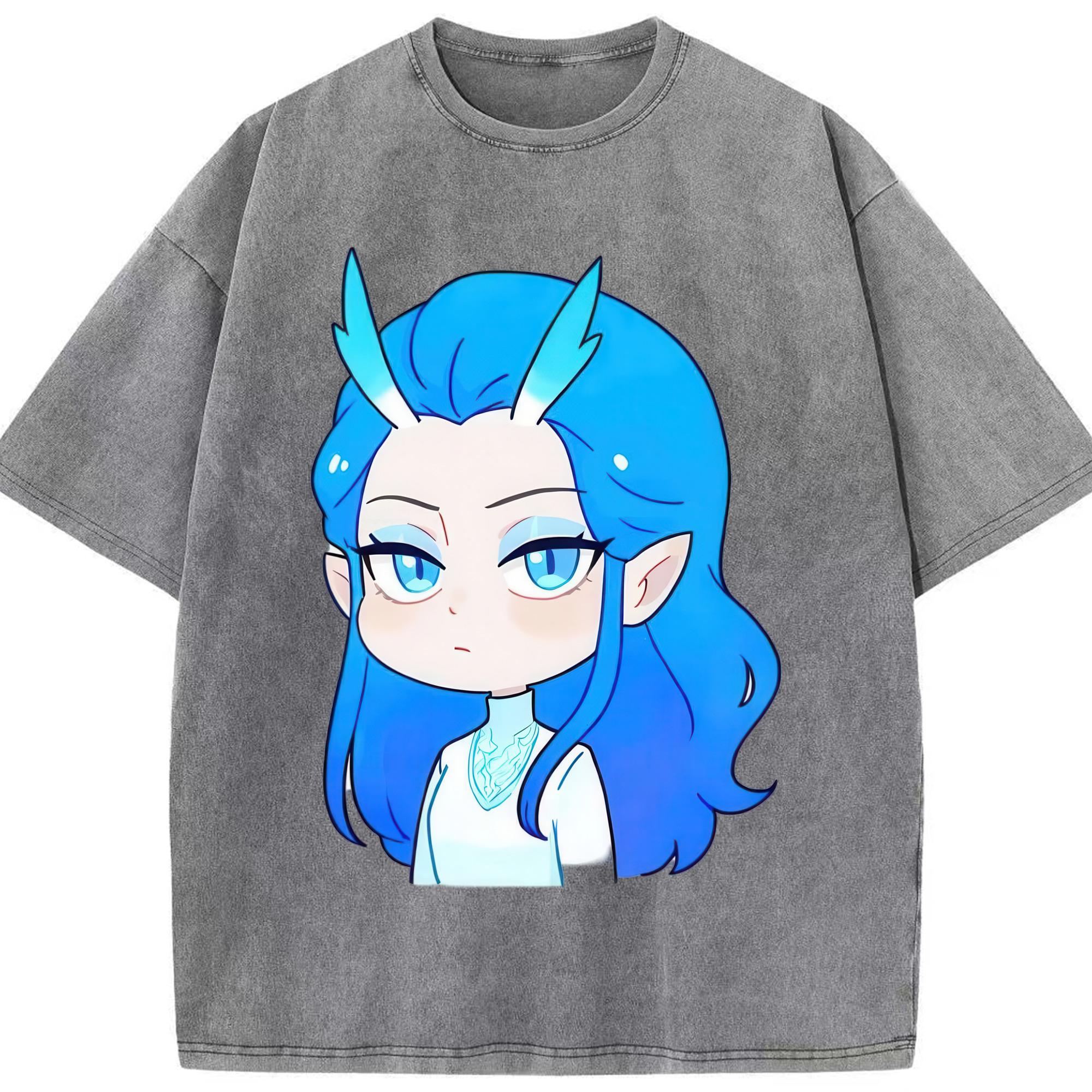 （画像用） Ne Zha 2 ナタ 魔童の大暴れ 綿100% ヴィンテージ風 半袖Tシャツ（フロントプリント）