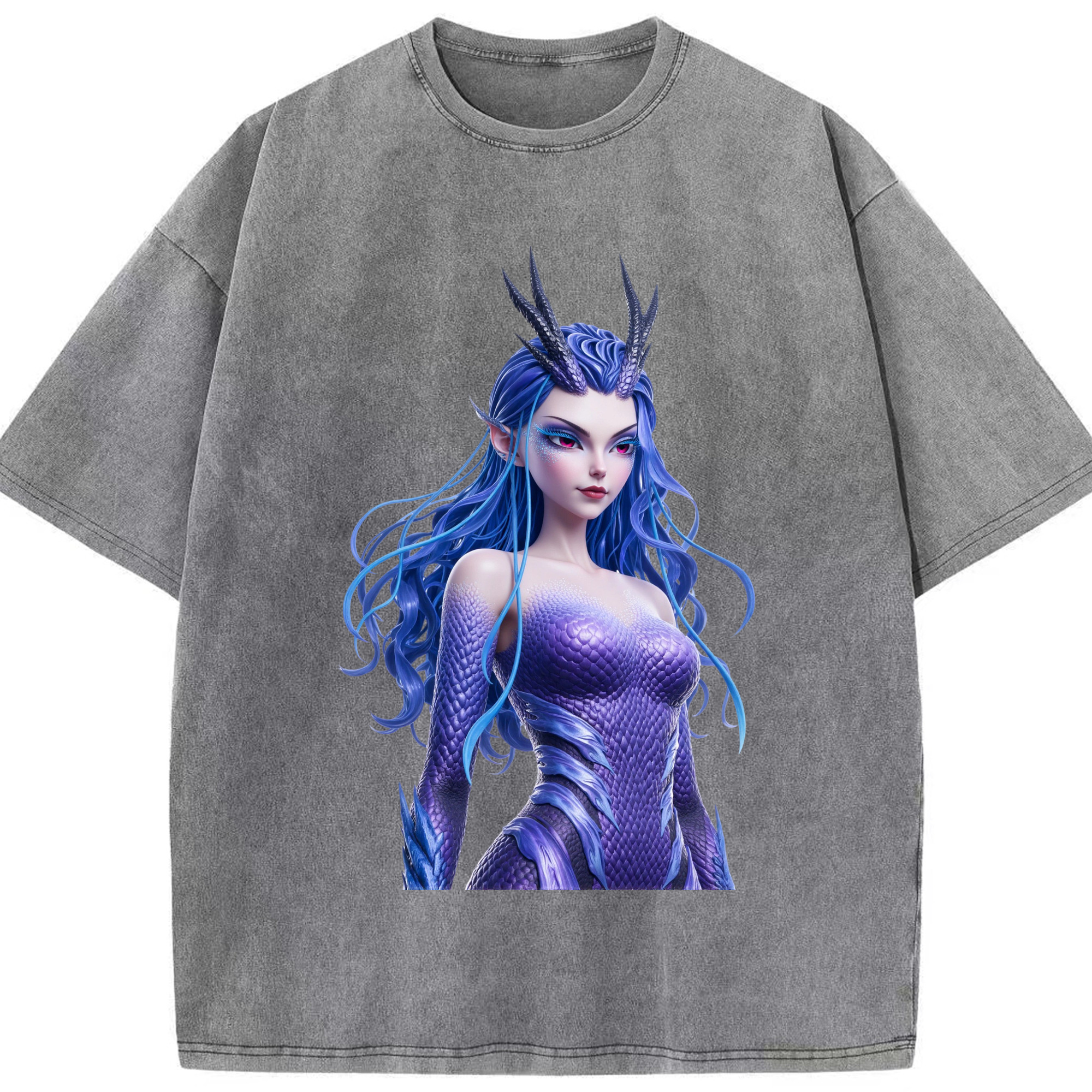 （画像用） Ne Zha 2 ナタ 魔童の大暴れ 綿100% ヴィンテージ風 半袖Tシャツ（フロントプリント）