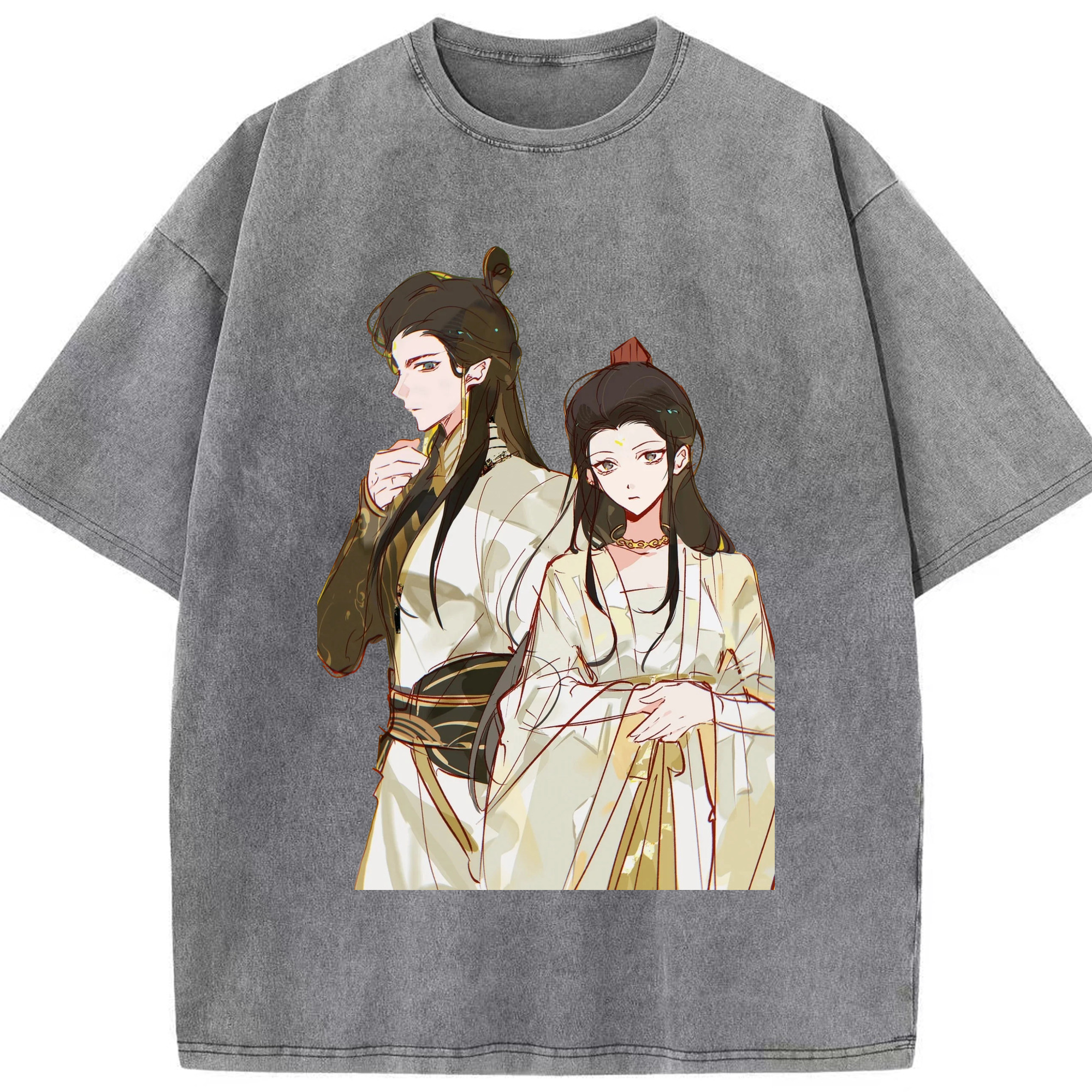 （画像用） Ne Zha 2 ナタ 魔童の大暴れ 綿100% ヴィンテージ風 半袖Tシャツ（フロントプリント）