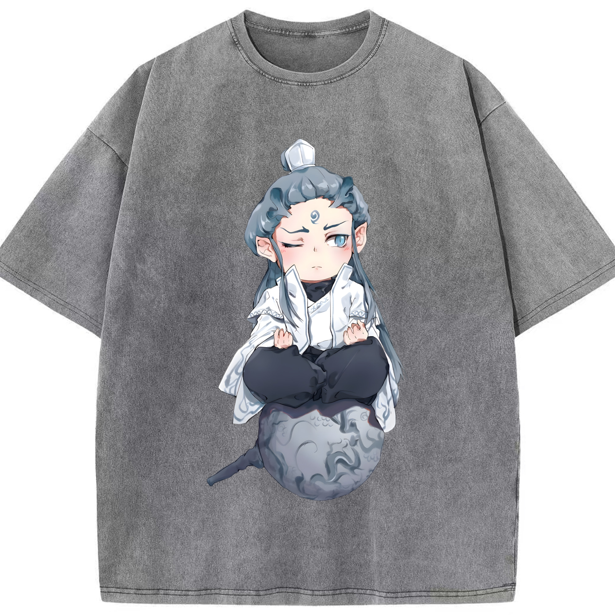 （画像用） Ne Zha 2 ナタ 魔童の大暴れ 綿100% ヴィンテージ風 半袖Tシャツ（フロントプリント）