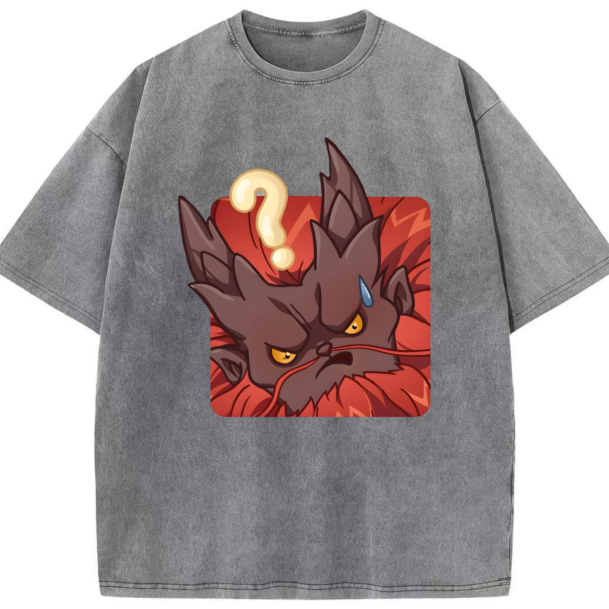 （画像用） Ne Zha 2 ナタ 魔童の大暴れ 綿100% ヴィンテージ風 半袖Tシャツ（フロントプリント）