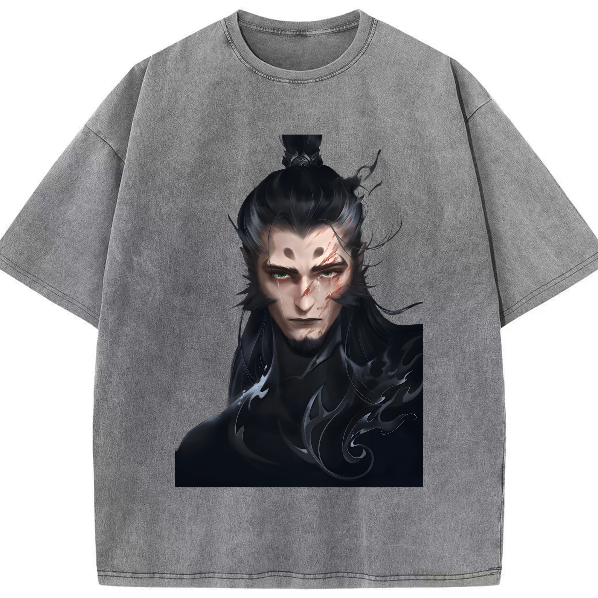 （画像用） Ne Zha 2 ナタ 魔童の大暴れ 綿100% ヴィンテージ風 半袖Tシャツ（フロントプリント）