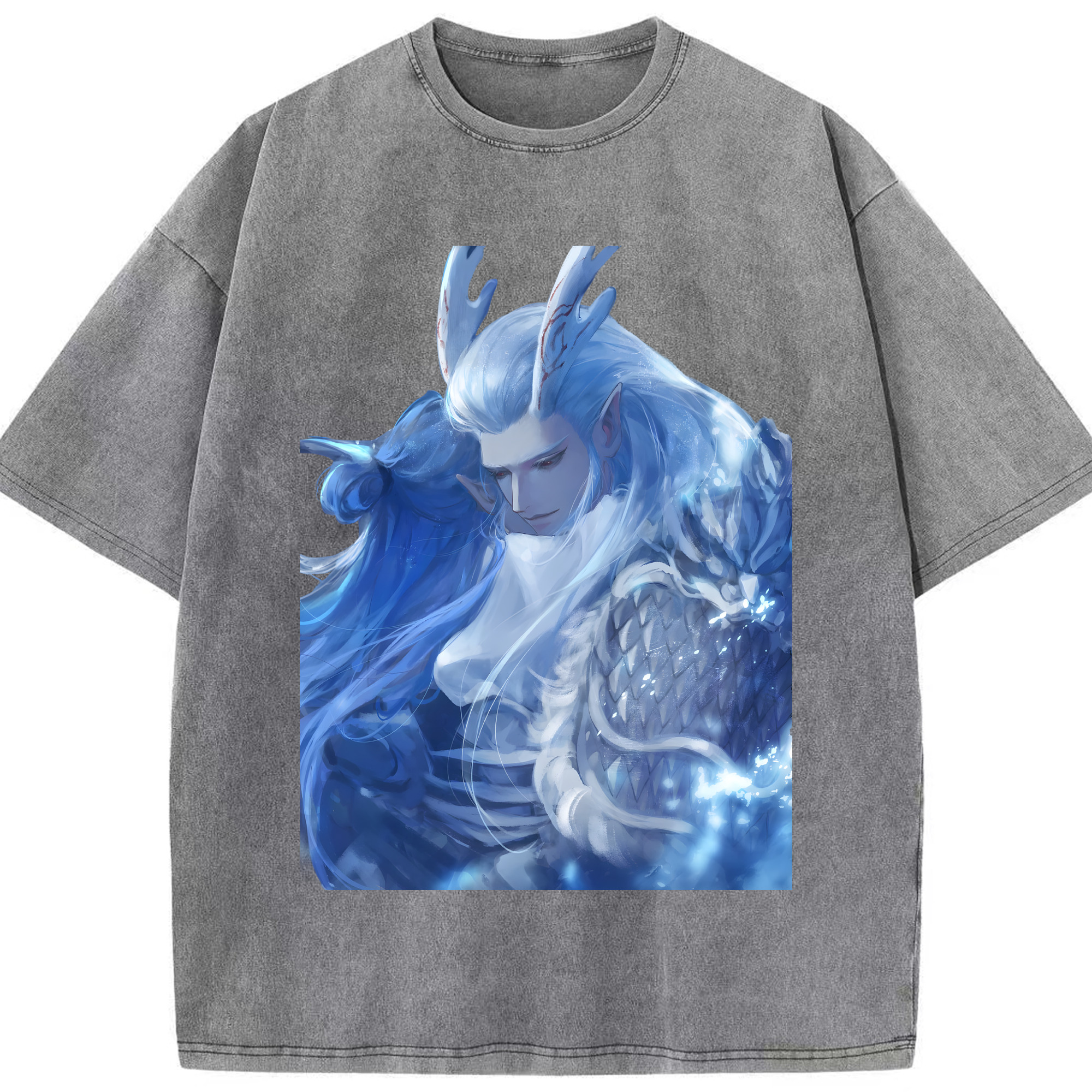 （画像用） Ne Zha 2 ナタ 魔童の大暴れ 綿100% ヴィンテージ風 半袖Tシャツ（フロントプリント）