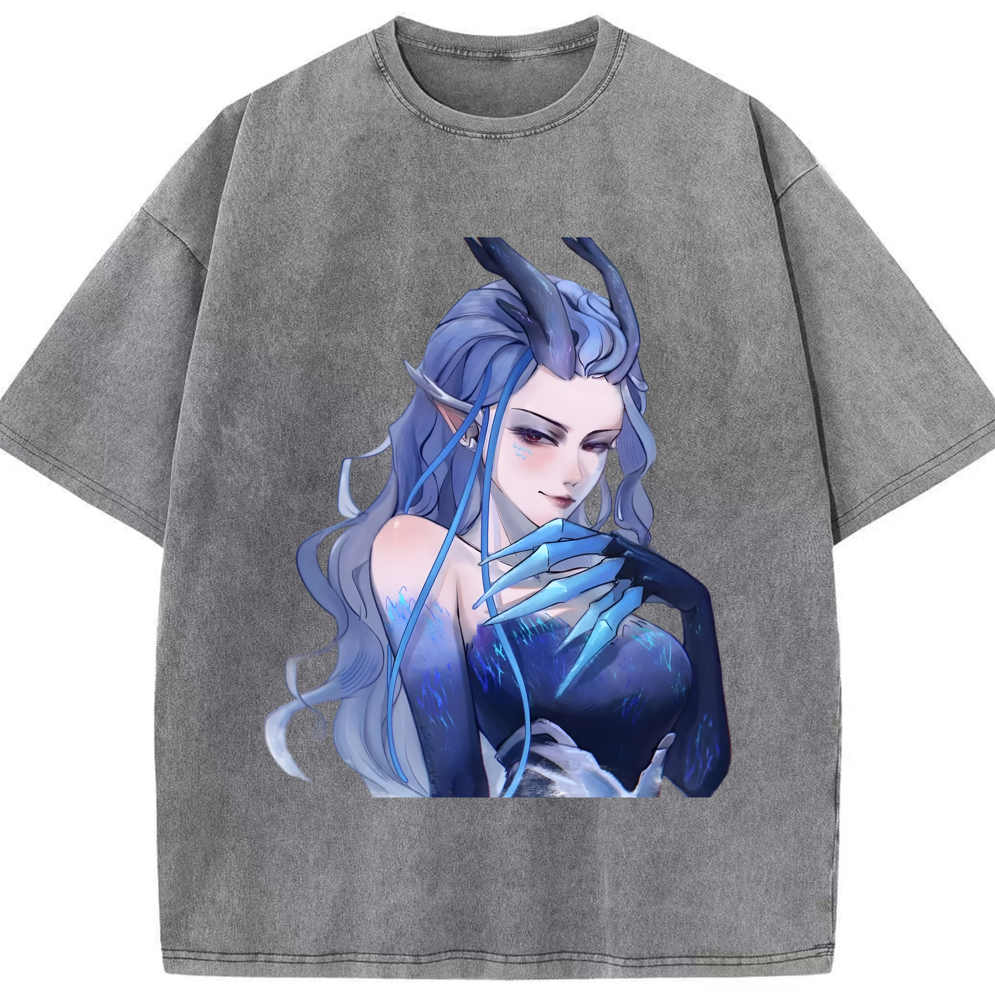 （画像用） Ne Zha 2 ナタ 魔童の大暴れ 綿100% ヴィンテージ風 半袖Tシャツ（フロントプリント）