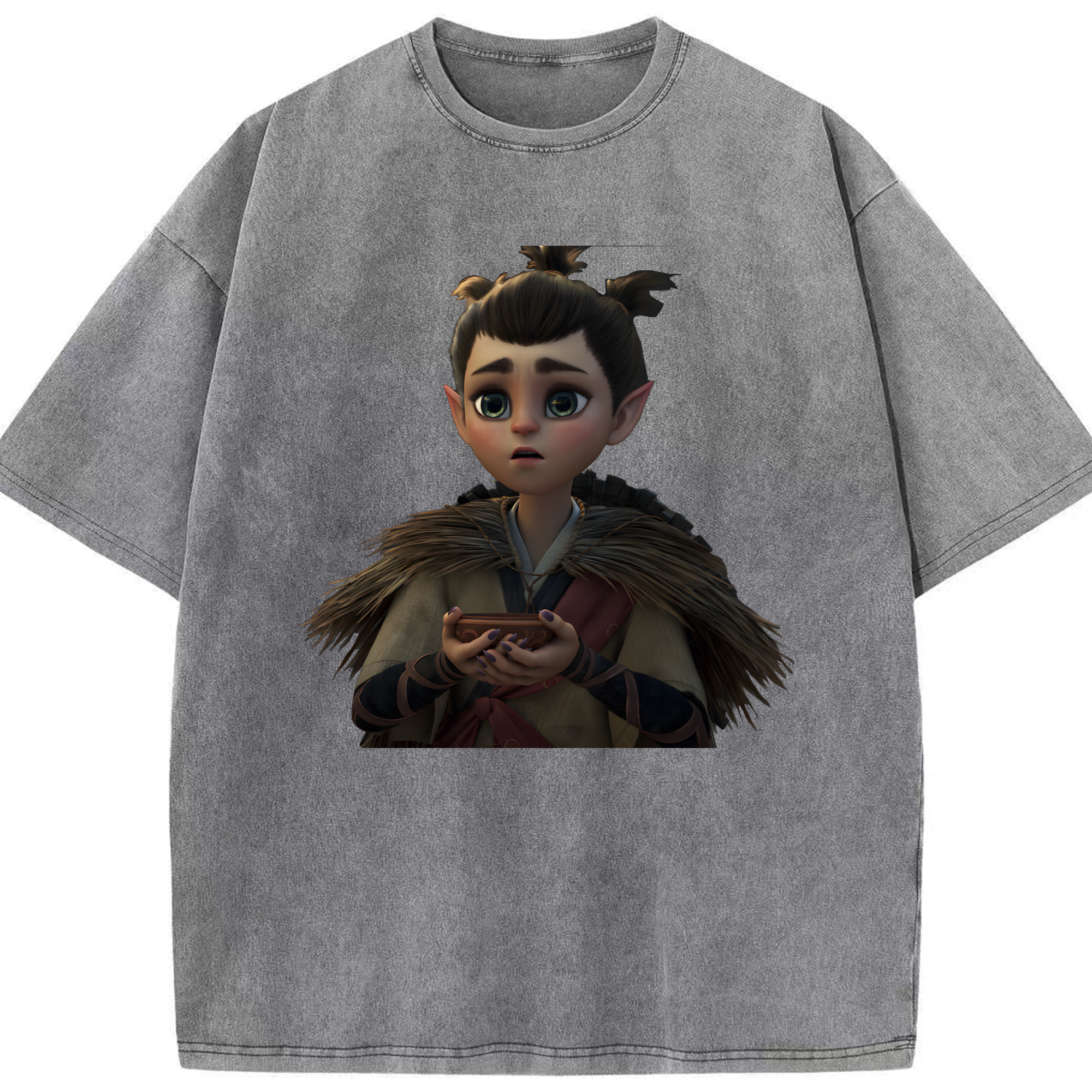 （画像用） Ne Zha 2 ナタ 魔童の大暴れ 綿100% ヴィンテージ風 半袖Tシャツ（フロントプリント）