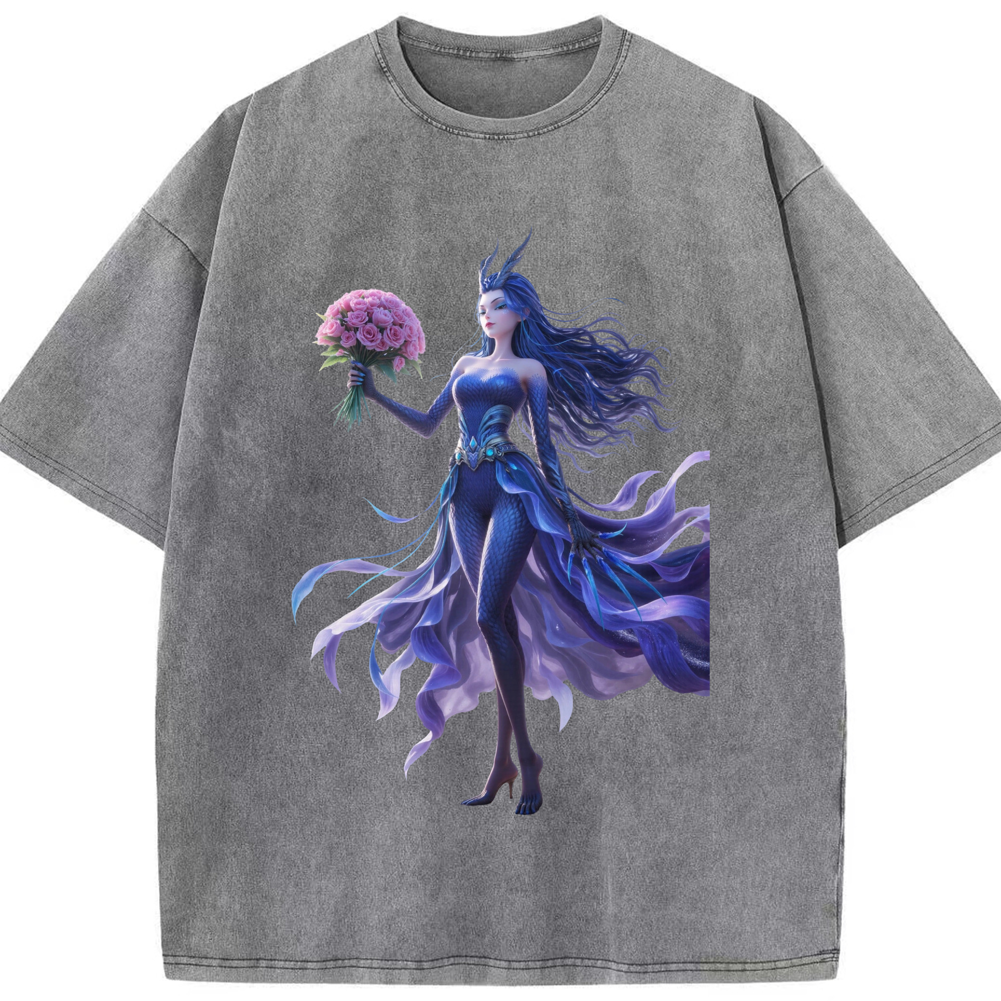 （画像用） Ne Zha 2 ナタ 魔童の大暴れ 綿100% ヴィンテージ風 半袖Tシャツ（フロントプリント）