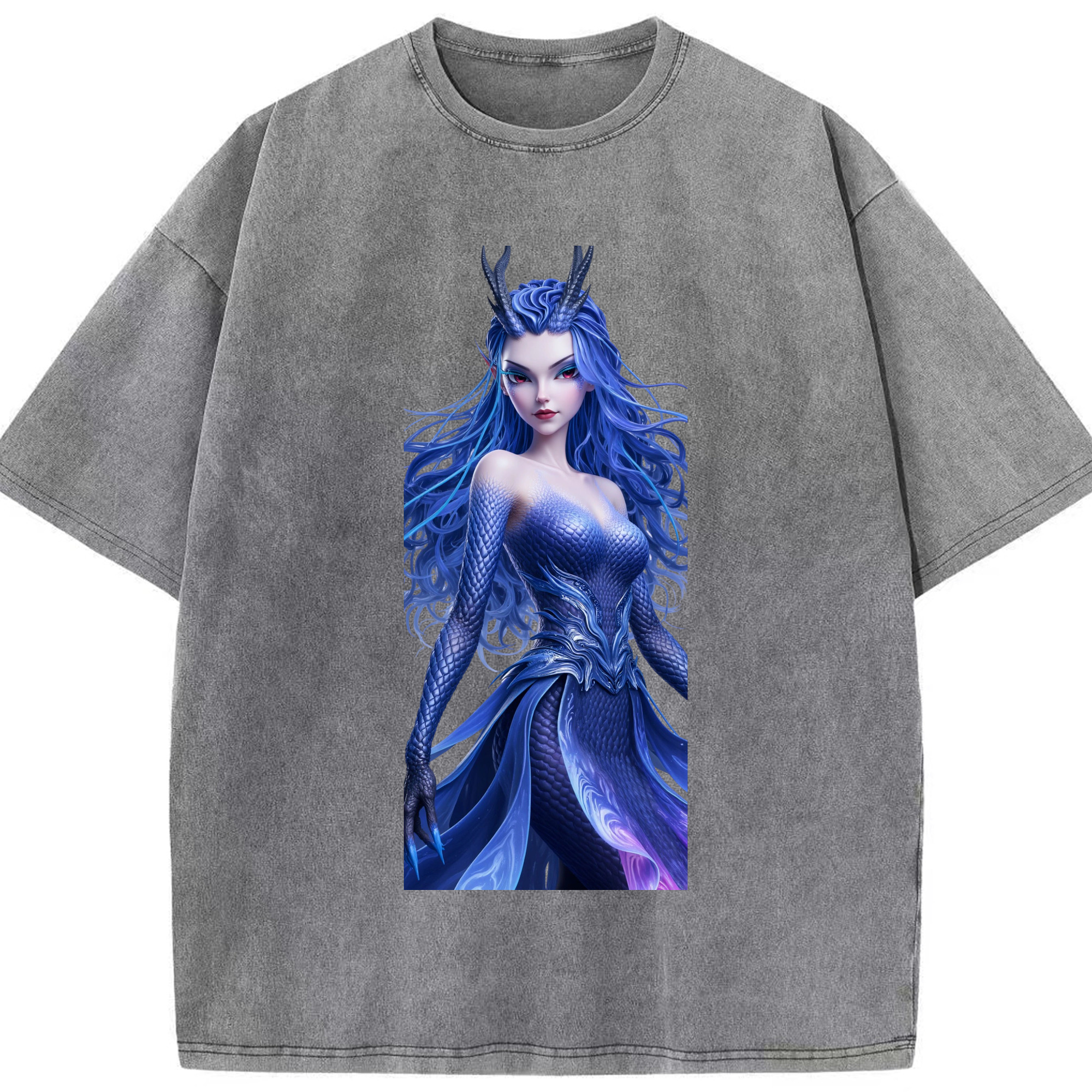（画像用） Ne Zha 2 ナタ 魔童の大暴れ 綿100% ヴィンテージ風 半袖Tシャツ（フロントプリント）