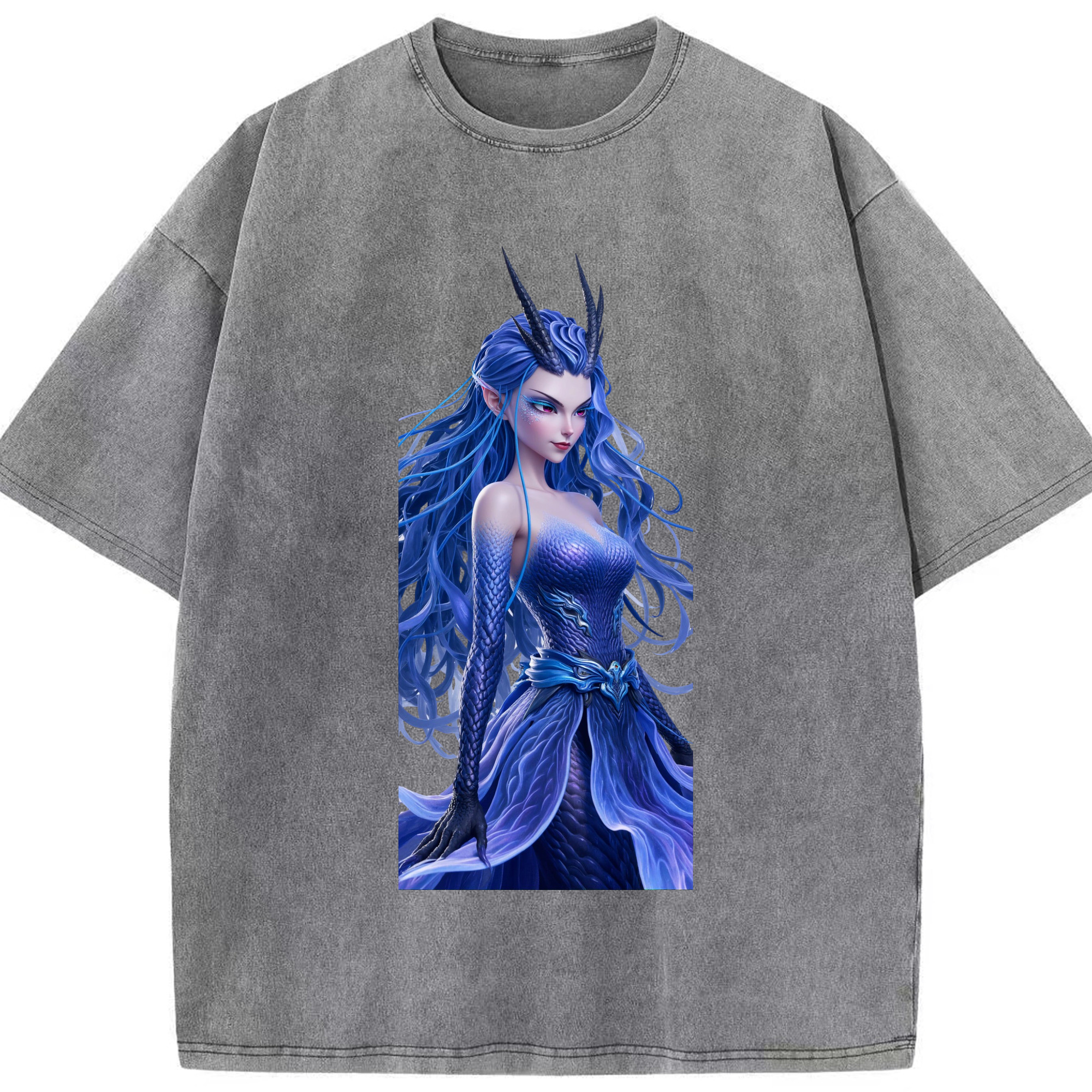（画像用） Ne Zha 2 ナタ 魔童の大暴れ 綿100% ヴィンテージ風 半袖Tシャツ（フロントプリント）
