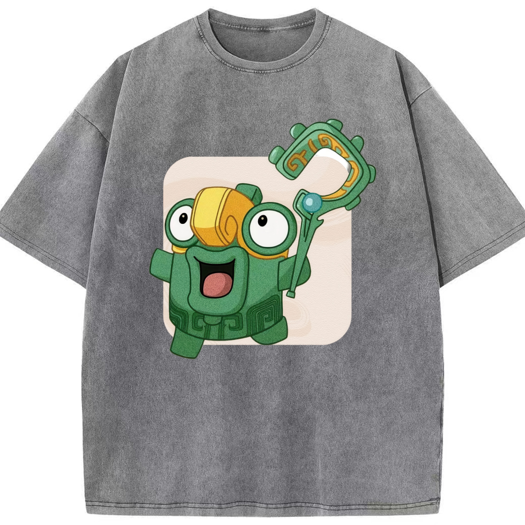 （画像用） Ne Zha 2 ナタ 魔童の大暴れ 綿100% ヴィンテージ風 半袖Tシャツ（フロントプリント）