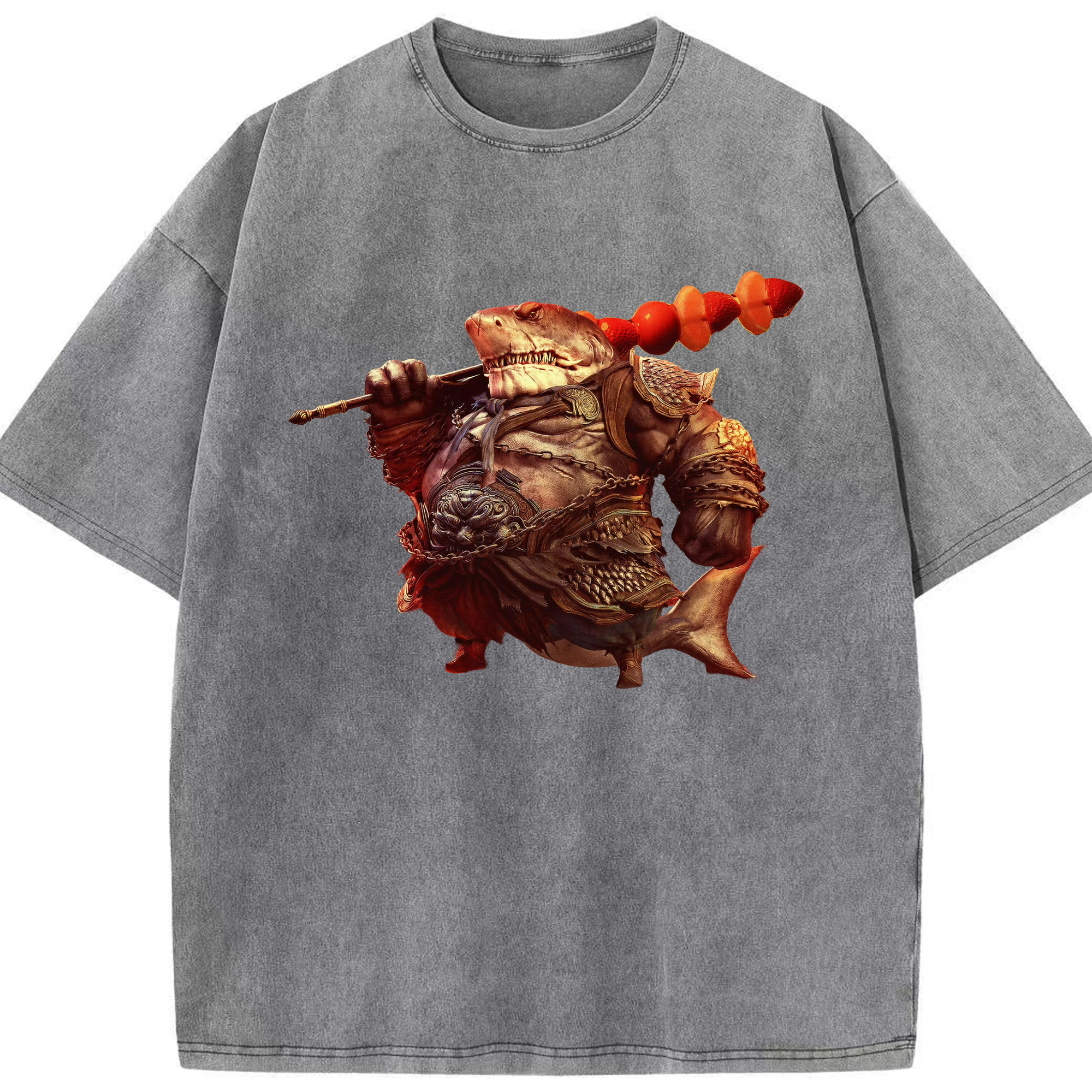 （画像用） Ne Zha 2 ナタ 魔童の大暴れ 綿100% ヴィンテージ風 半袖Tシャツ（フロントプリント）