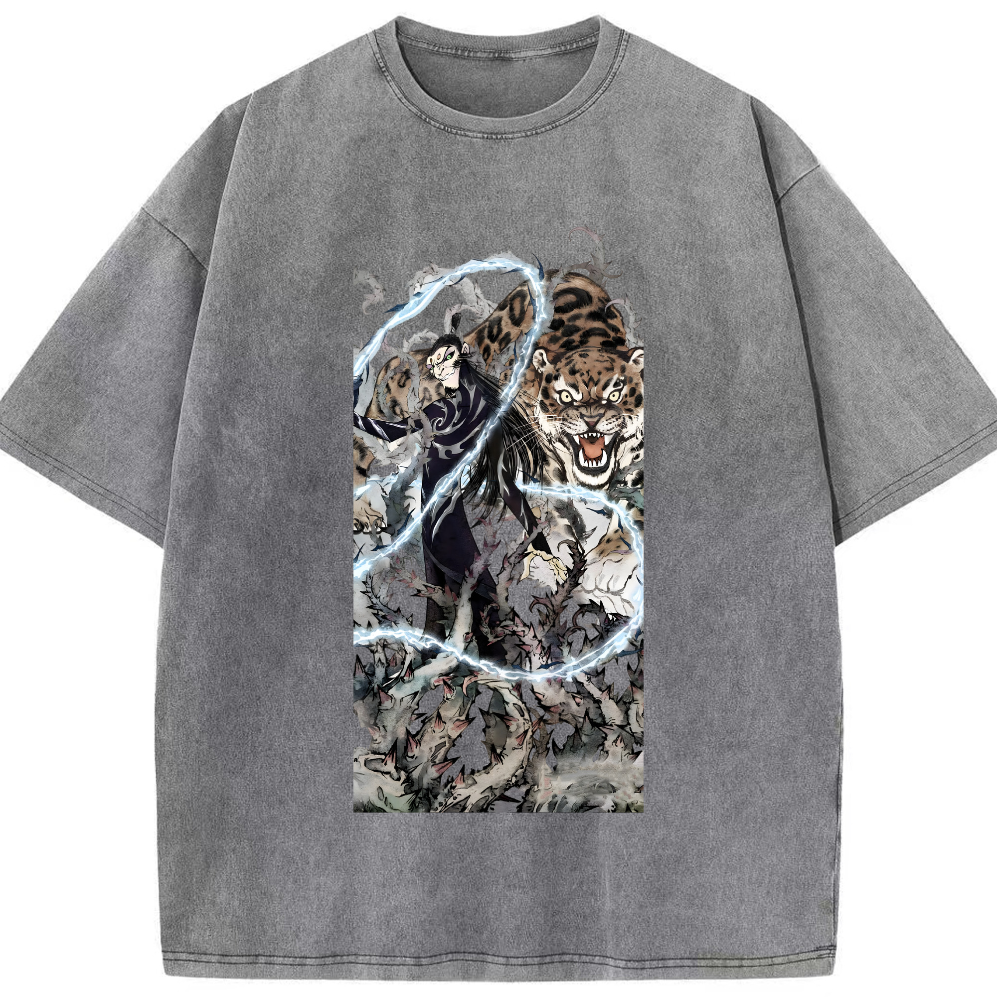 Ne Zha 2 ナタ 魔童の大暴れ 綿100% ヴィンテージ風 半袖Tシャツ（フロントプリント）
