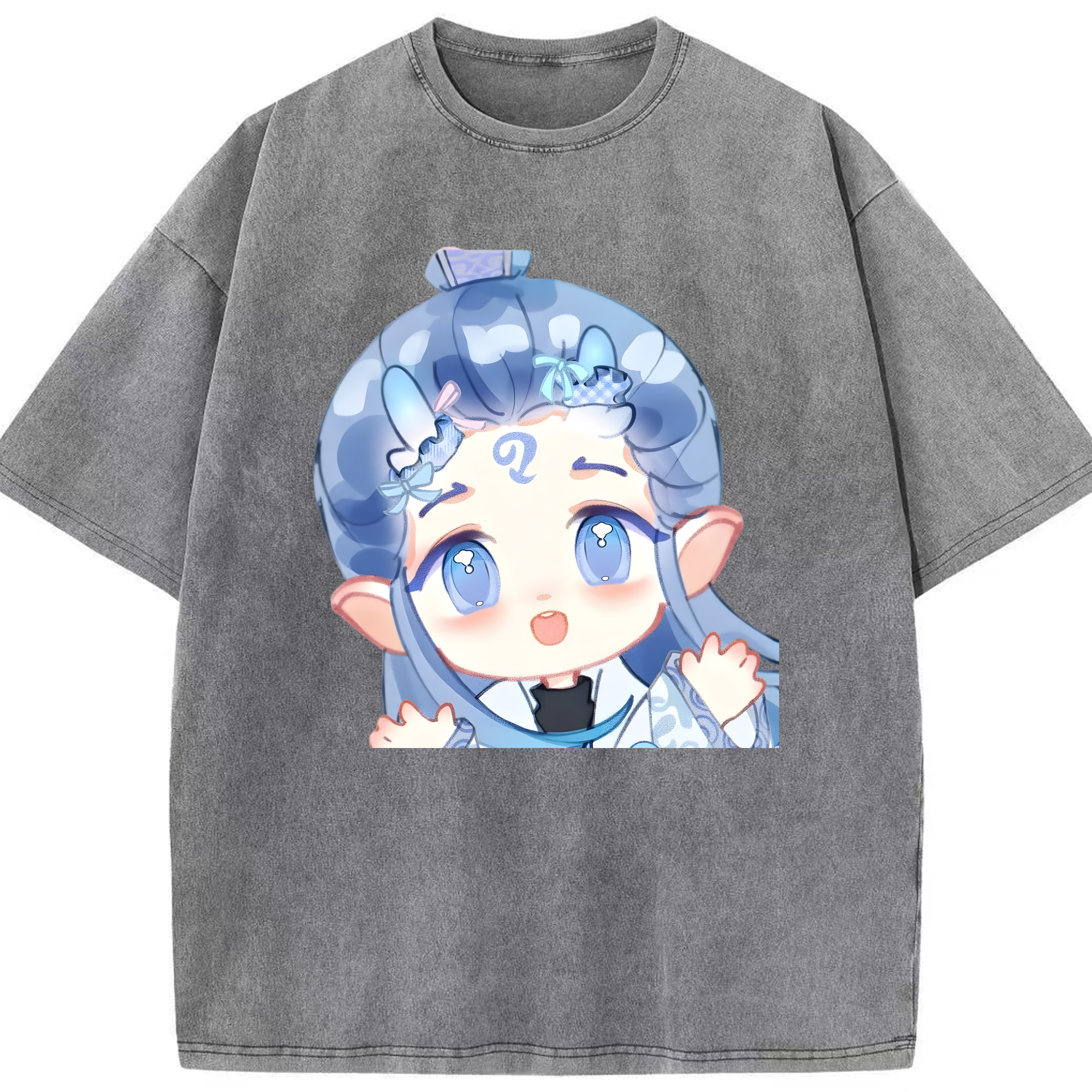 （画像用） Ne Zha 2 ナタ 魔童の大暴れ 綿100% ヴィンテージ風 半袖Tシャツ（フロントプリント）