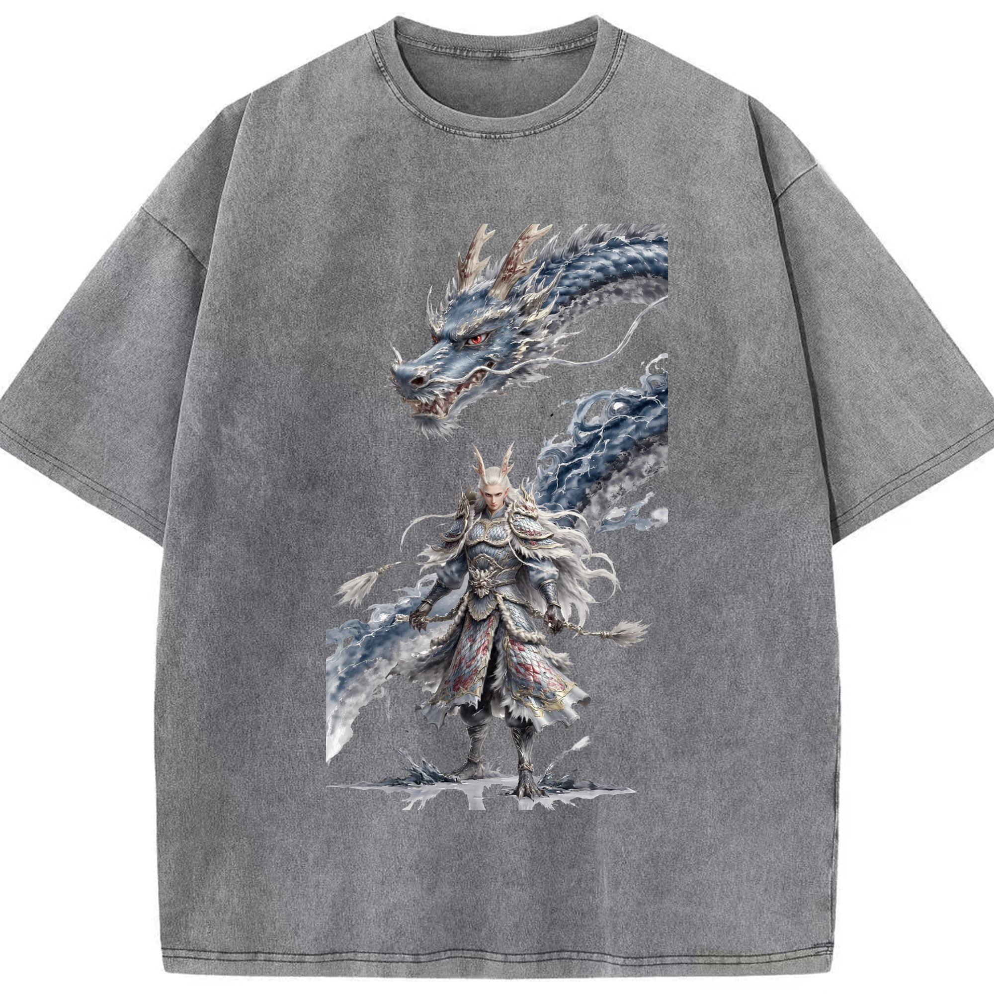 （画像用） Ne Zha 2 ナタ 魔童の大暴れ 綿100% ヴィンテージ風 半袖Tシャツ（フロントプリント）