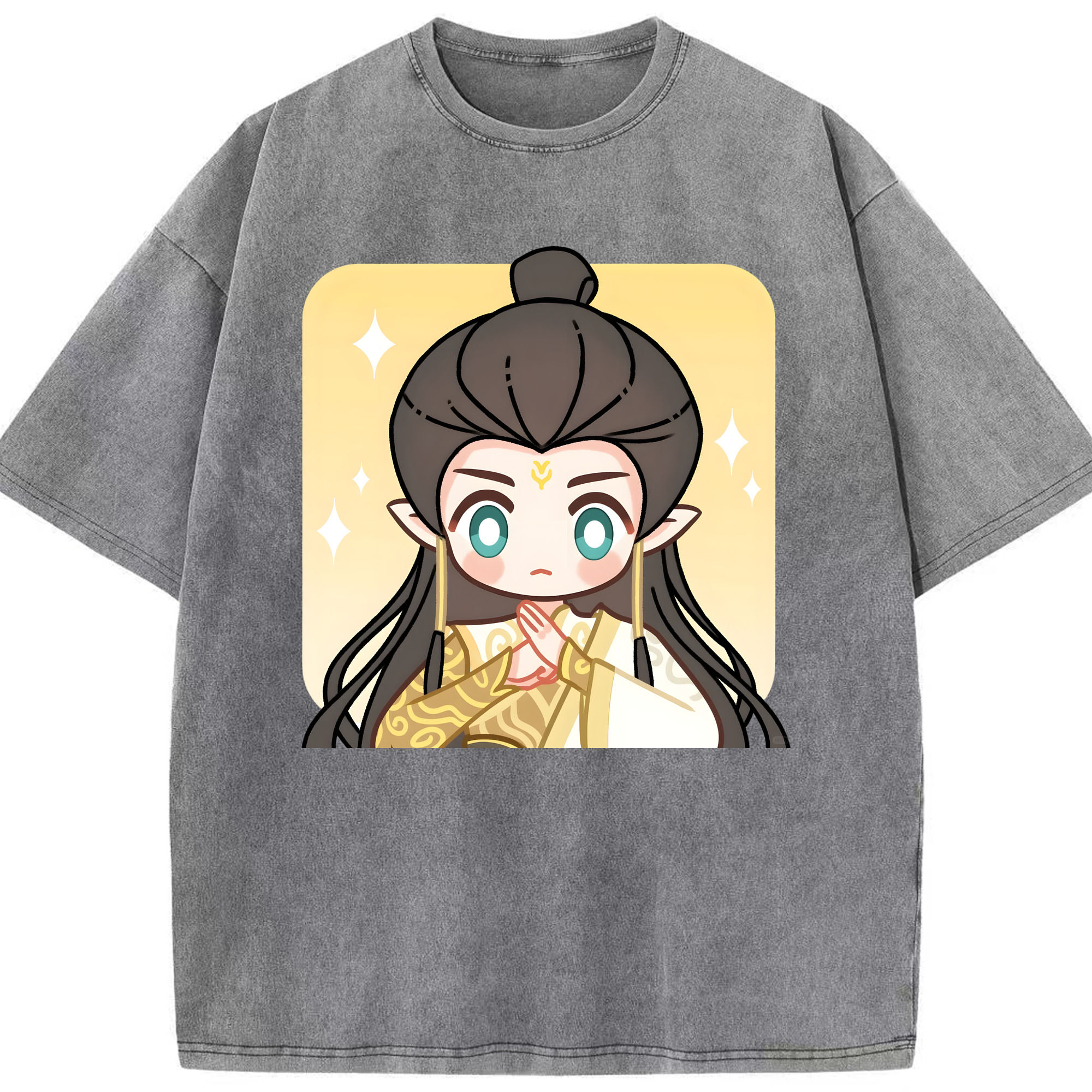 （画像用） Ne Zha 2 ナタ 魔童の大暴れ 綿100% ヴィンテージ風 半袖Tシャツ（フロントプリント）