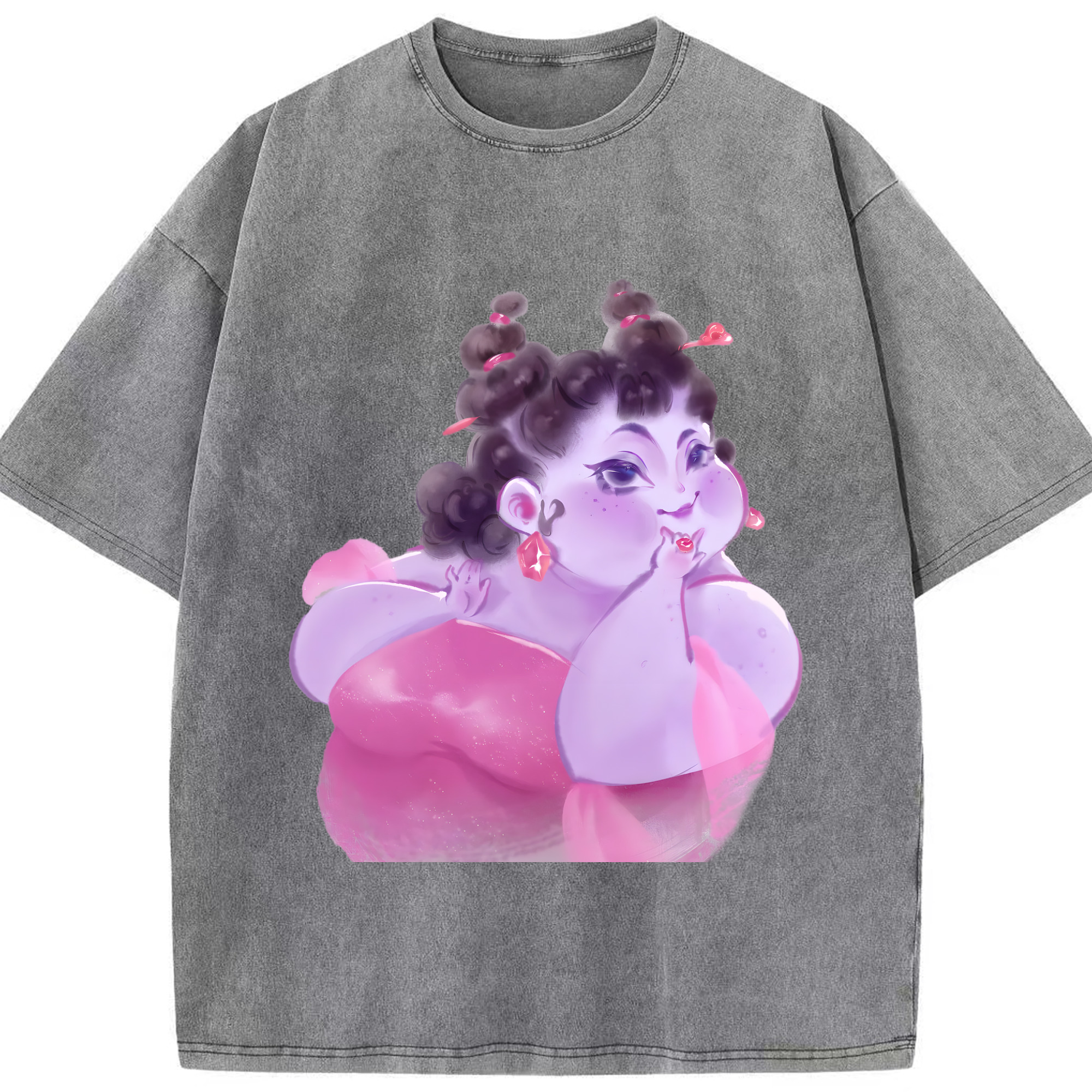 （画像用） Ne Zha 2 ナタ 魔童の大暴れ 綿100% ヴィンテージ風 半袖Tシャツ（フロントプリント）