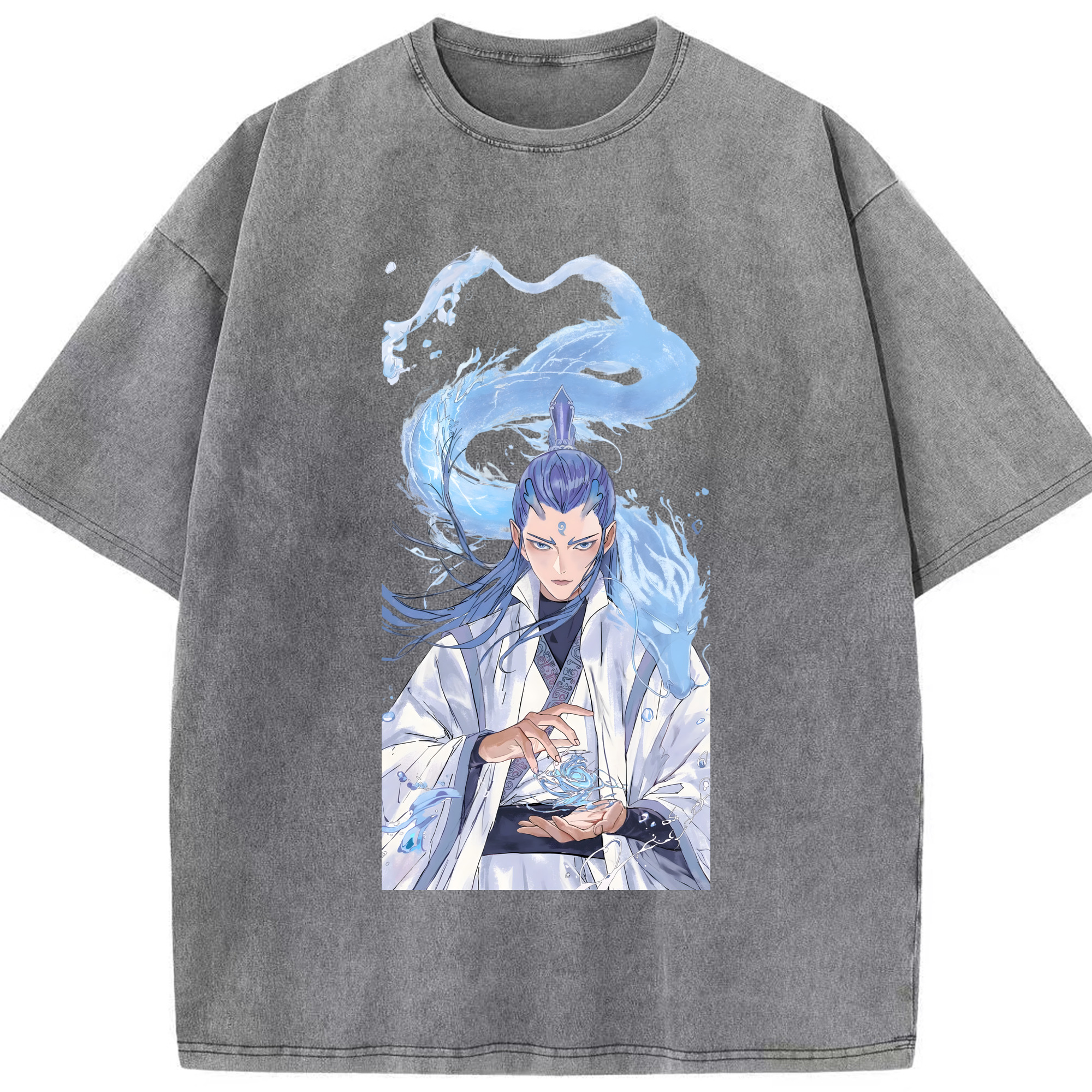 （画像用） Ne Zha 2 ナタ 魔童の大暴れ 綿100% ヴィンテージ風 半袖Tシャツ（フロントプリント）