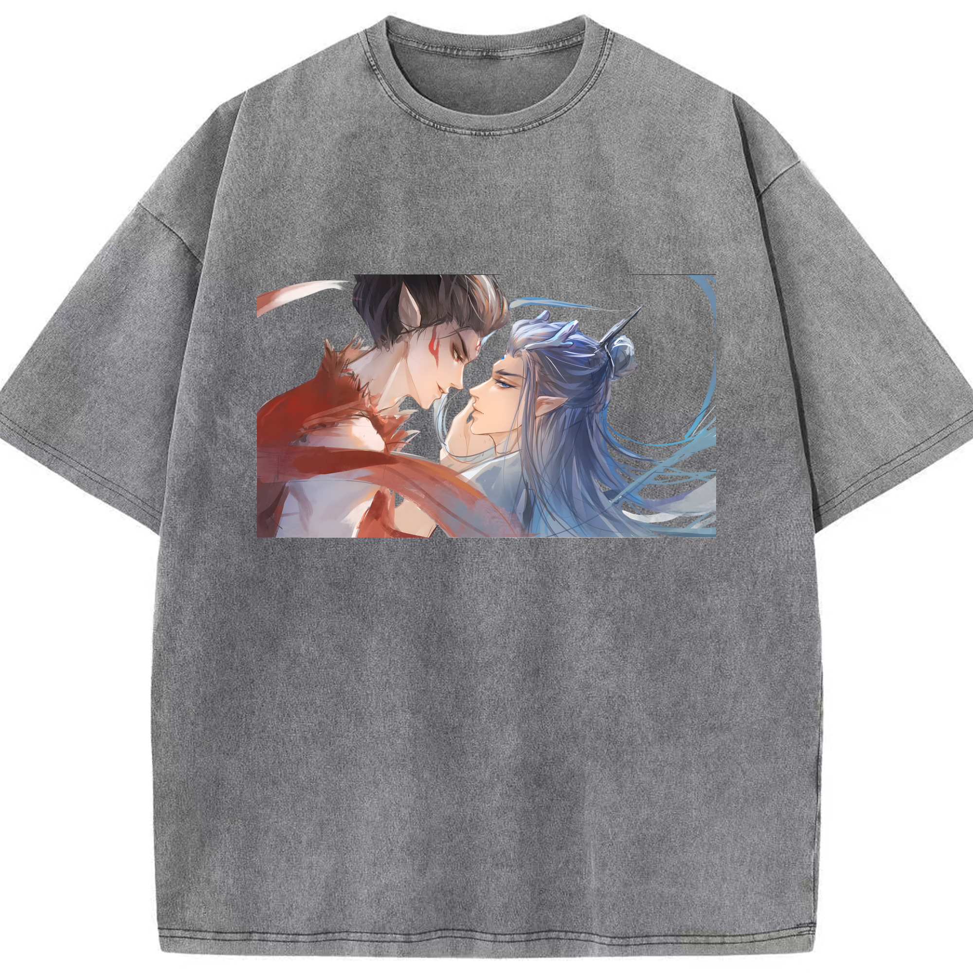 （画像用） Ne Zha 2 ナタ 魔童の大暴れ 綿100% ヴィンテージ風 半袖Tシャツ（フロントプリント）
