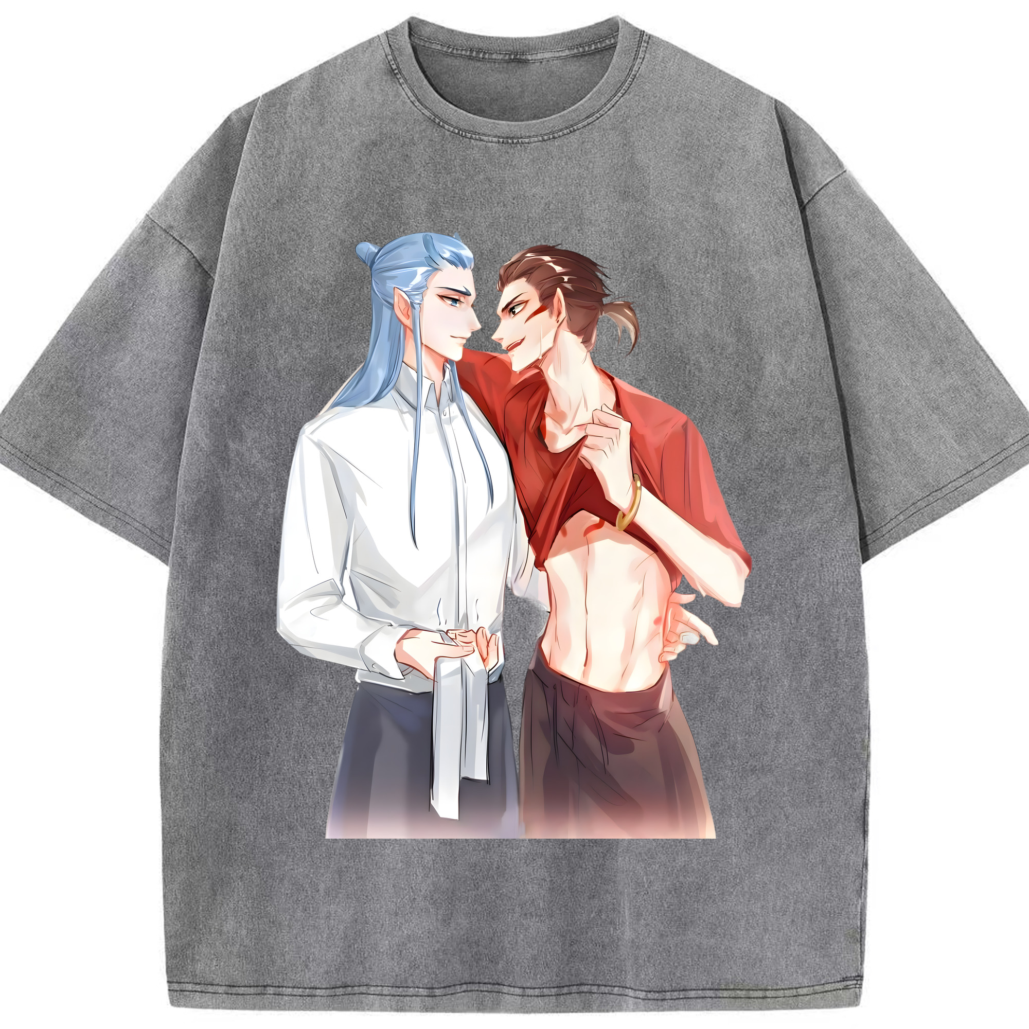 （画像用） Ne Zha 2 ナタ 魔童の大暴れ 綿100% ヴィンテージ風 半袖Tシャツ（フロントプリント）