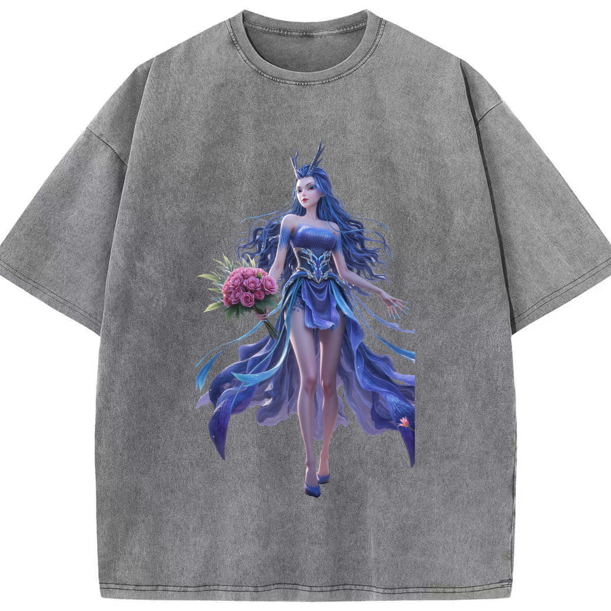（画像用） Ne Zha 2 ナタ 魔童の大暴れ 綿100% ヴィンテージ風 半袖Tシャツ（フロントプリント）