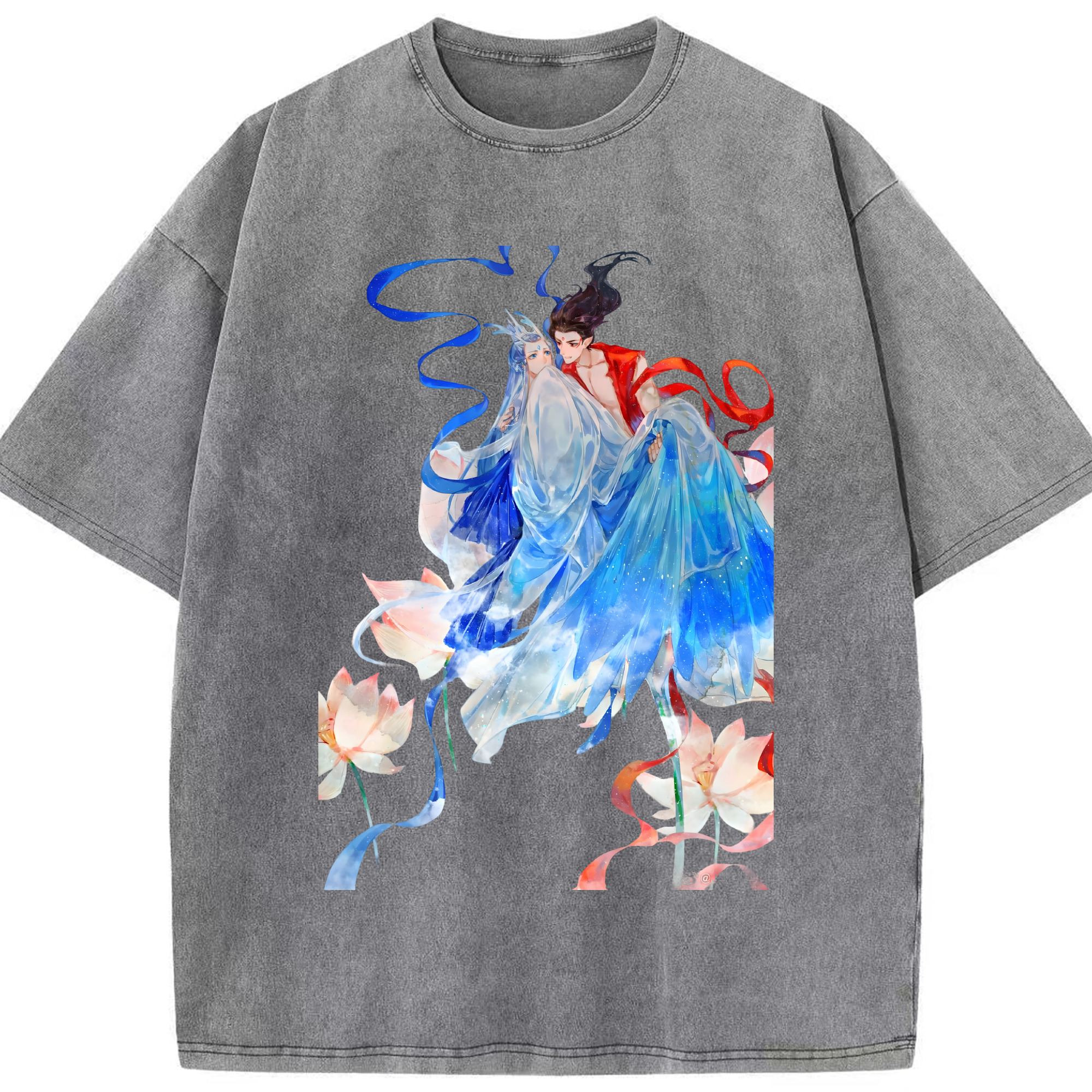 （画像用） Ne Zha 2 ナタ 魔童の大暴れ 綿100% ヴィンテージ風 半袖Tシャツ（フロントプリント）