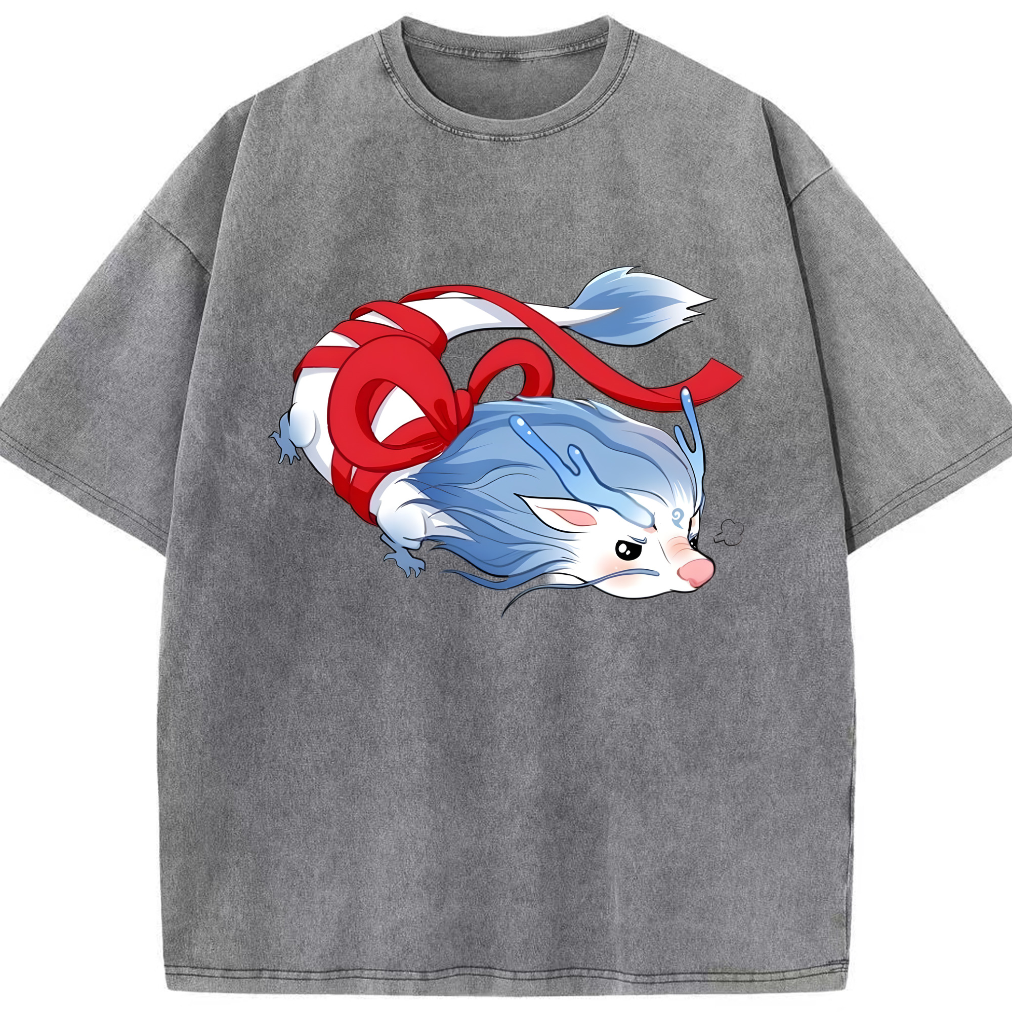 （画像用） Ne Zha 2 ナタ 魔童の大暴れ 綿100% ヴィンテージ風 半袖Tシャツ（フロントプリント）