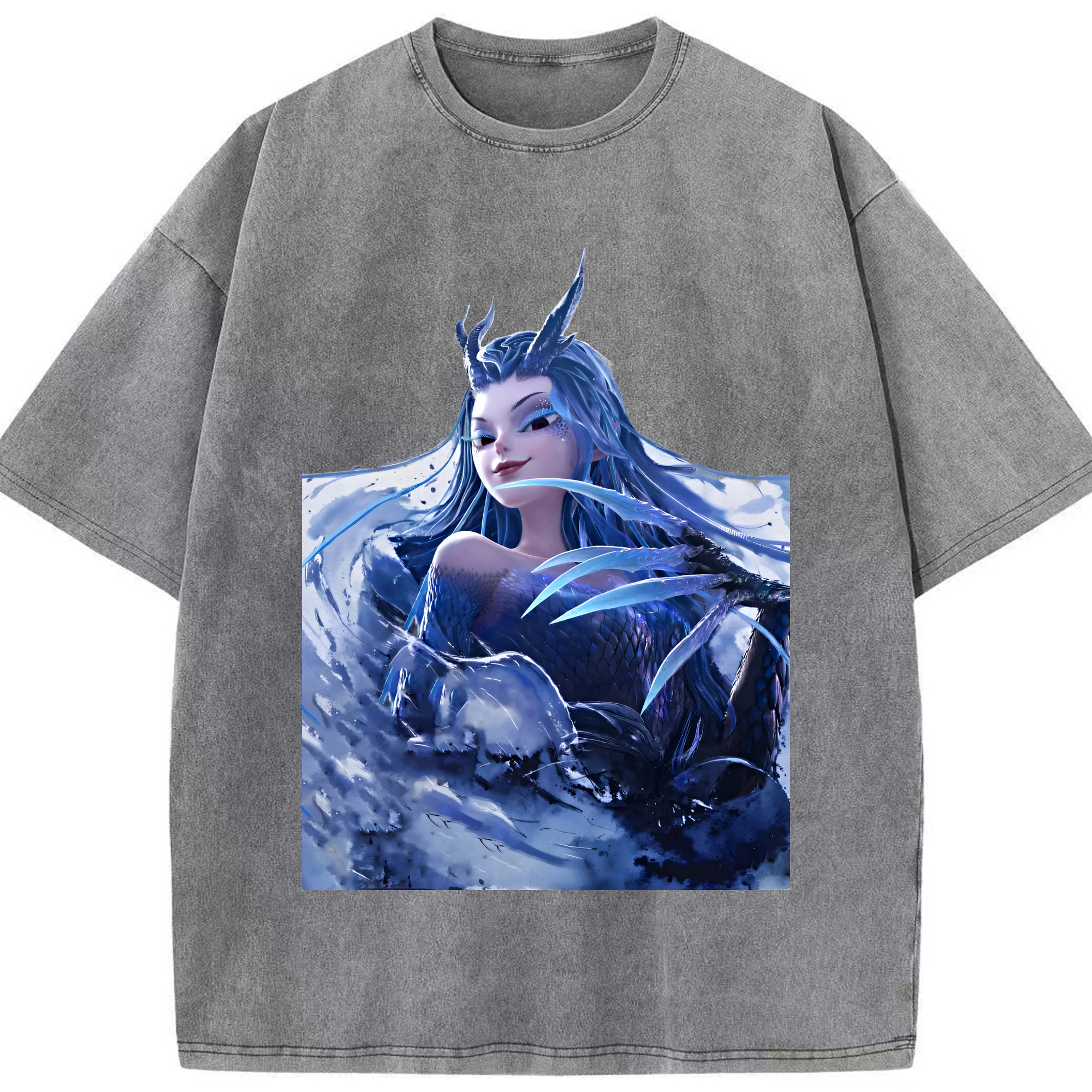 （画像用） Ne Zha 2 ナタ 魔童の大暴れ 綿100% ヴィンテージ風 半袖Tシャツ（フロントプリント）