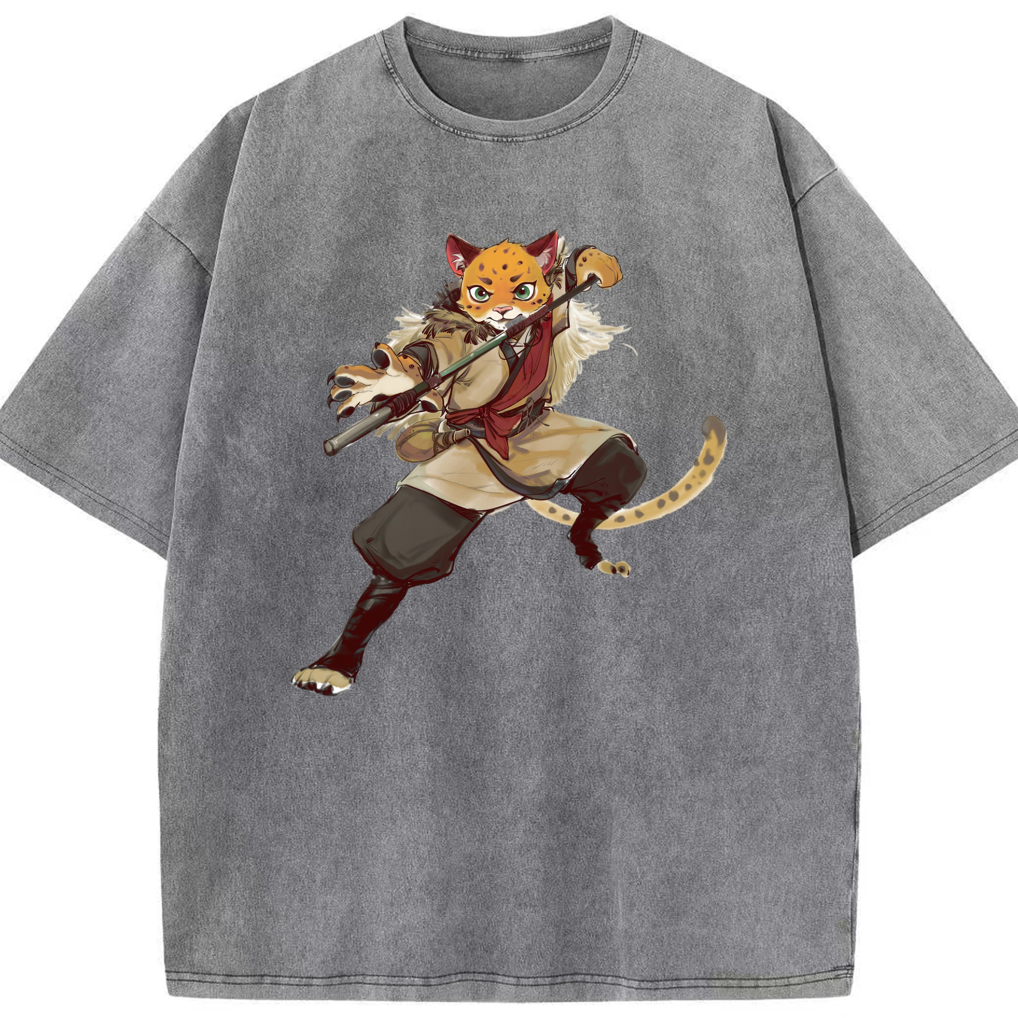 （画像用） Ne Zha 2 ナタ 魔童の大暴れ 綿100% ヴィンテージ風 半袖Tシャツ（フロントプリント）
