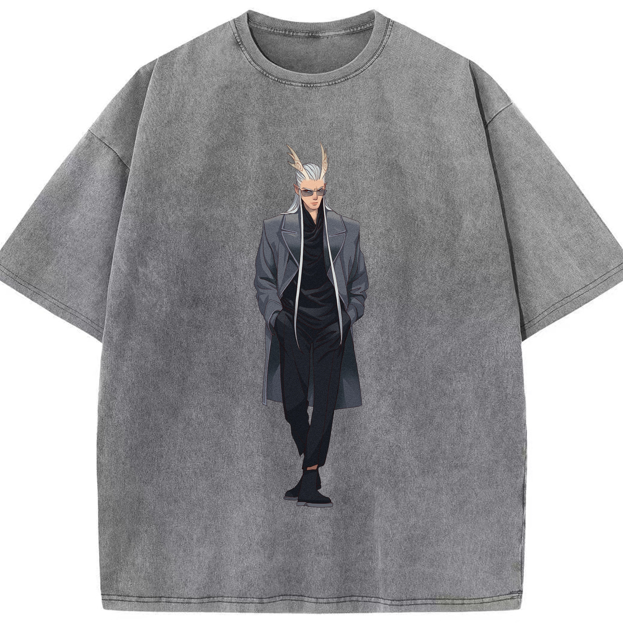 （画像用） Ne Zha 2 ナタ 魔童の大暴れ 綿100% ヴィンテージ風 半袖Tシャツ（フロントプリント）