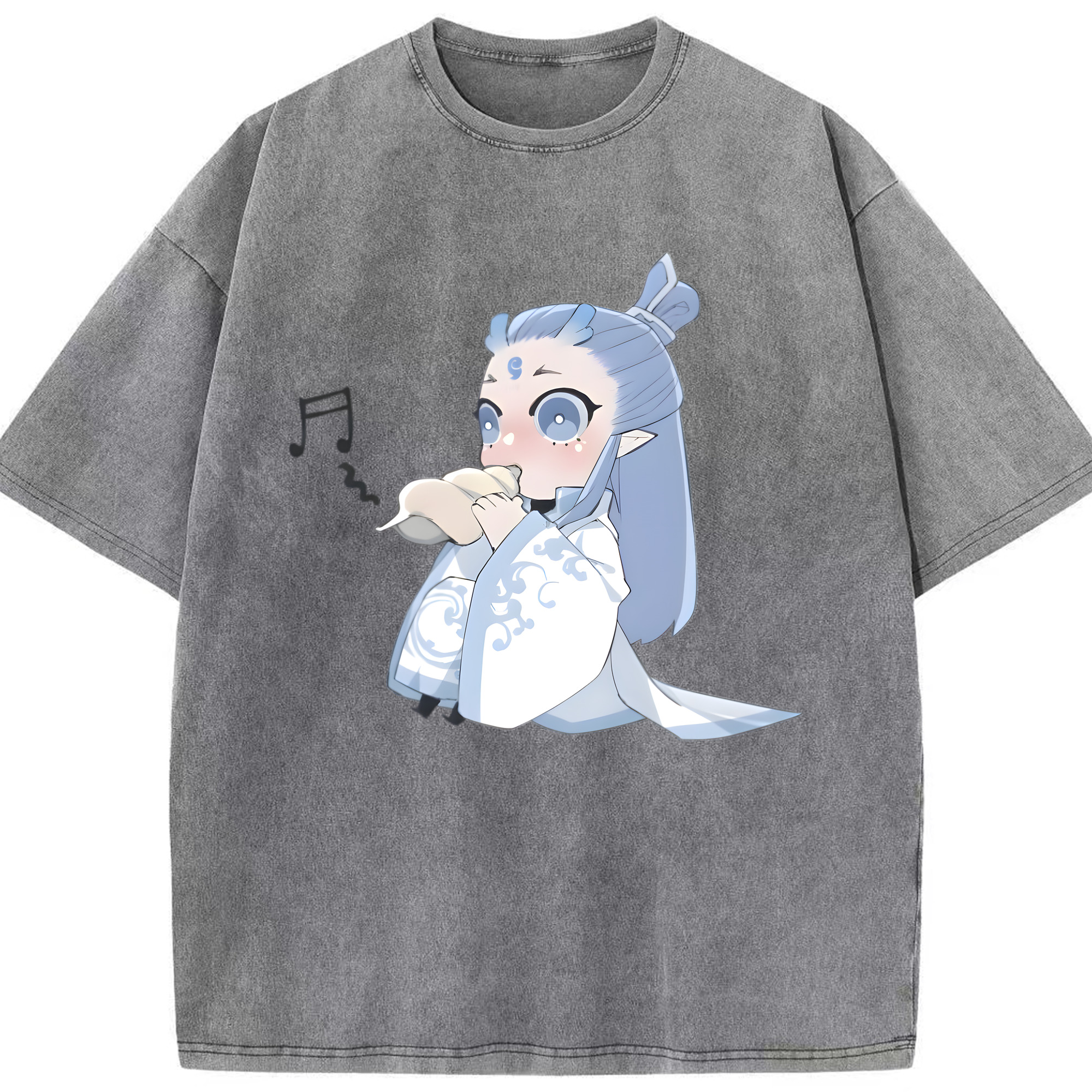 （画像用） Ne Zha 2 ナタ 魔童の大暴れ 綿100% ヴィンテージ風 半袖Tシャツ（フロントプリント）