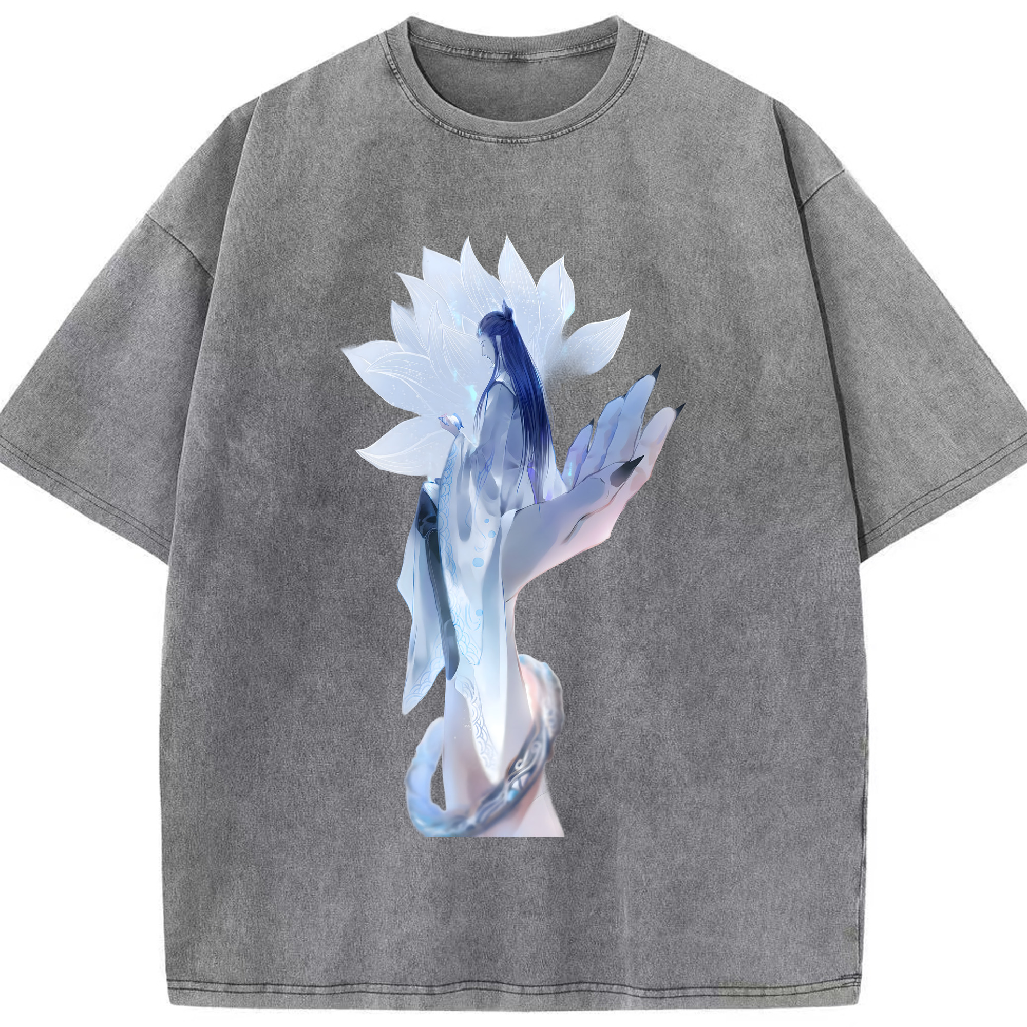 （画像用） Ne Zha 2 ナタ 魔童の大暴れ 綿100% ヴィンテージ風 半袖Tシャツ（フロントプリント）