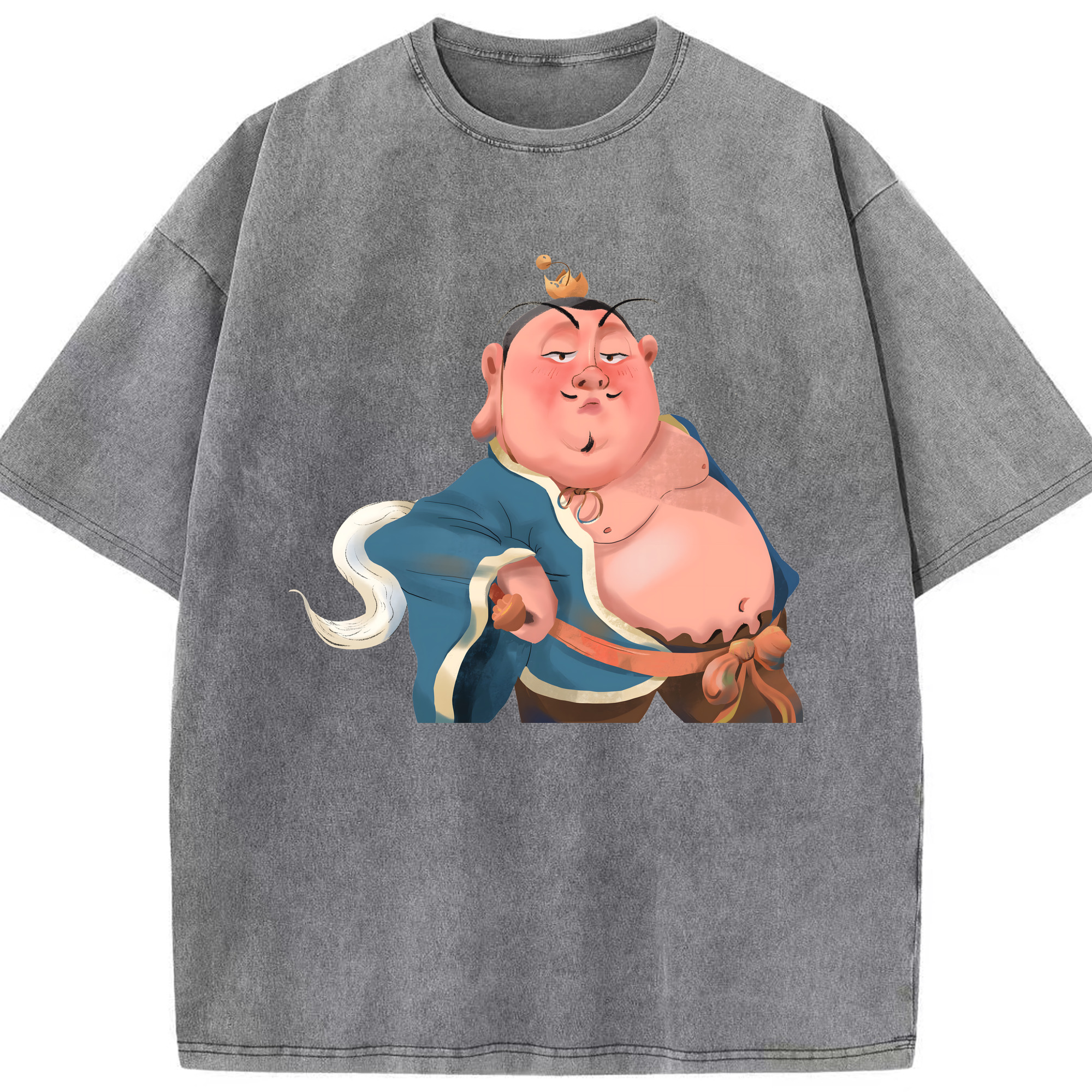 （画像用） Ne Zha 2 ナタ 魔童の大暴れ 綿100% ヴィンテージ風 半袖Tシャツ（フロントプリント）