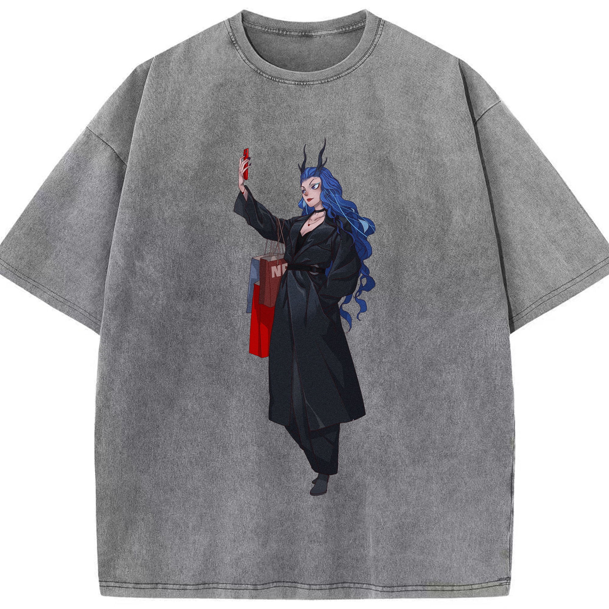 （画像用） Ne Zha 2 ナタ 魔童の大暴れ 綿100% ヴィンテージ風 半袖Tシャツ（フロントプリント）