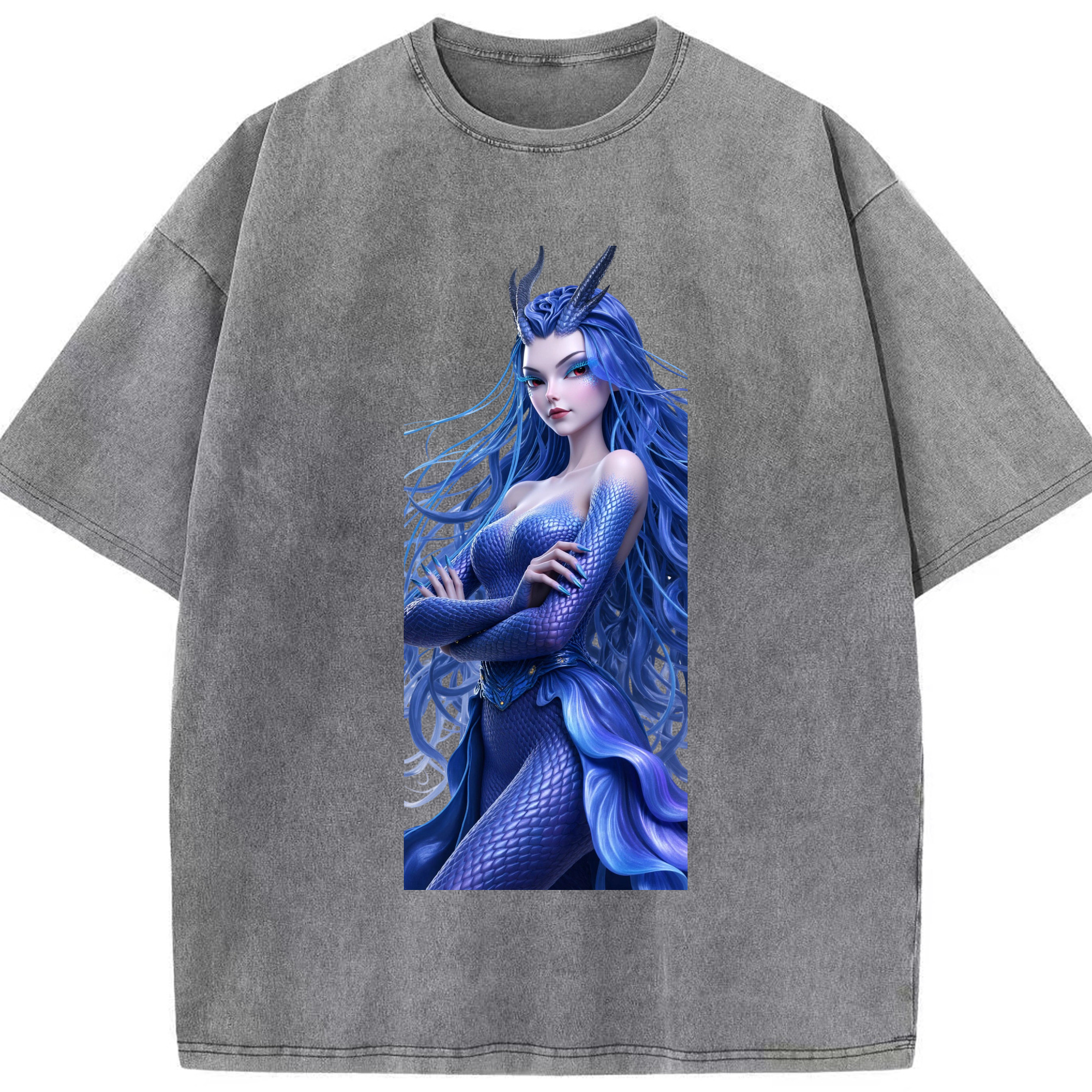 （画像用） Ne Zha 2 ナタ 魔童の大暴れ 綿100% ヴィンテージ風 半袖Tシャツ（フロントプリント）