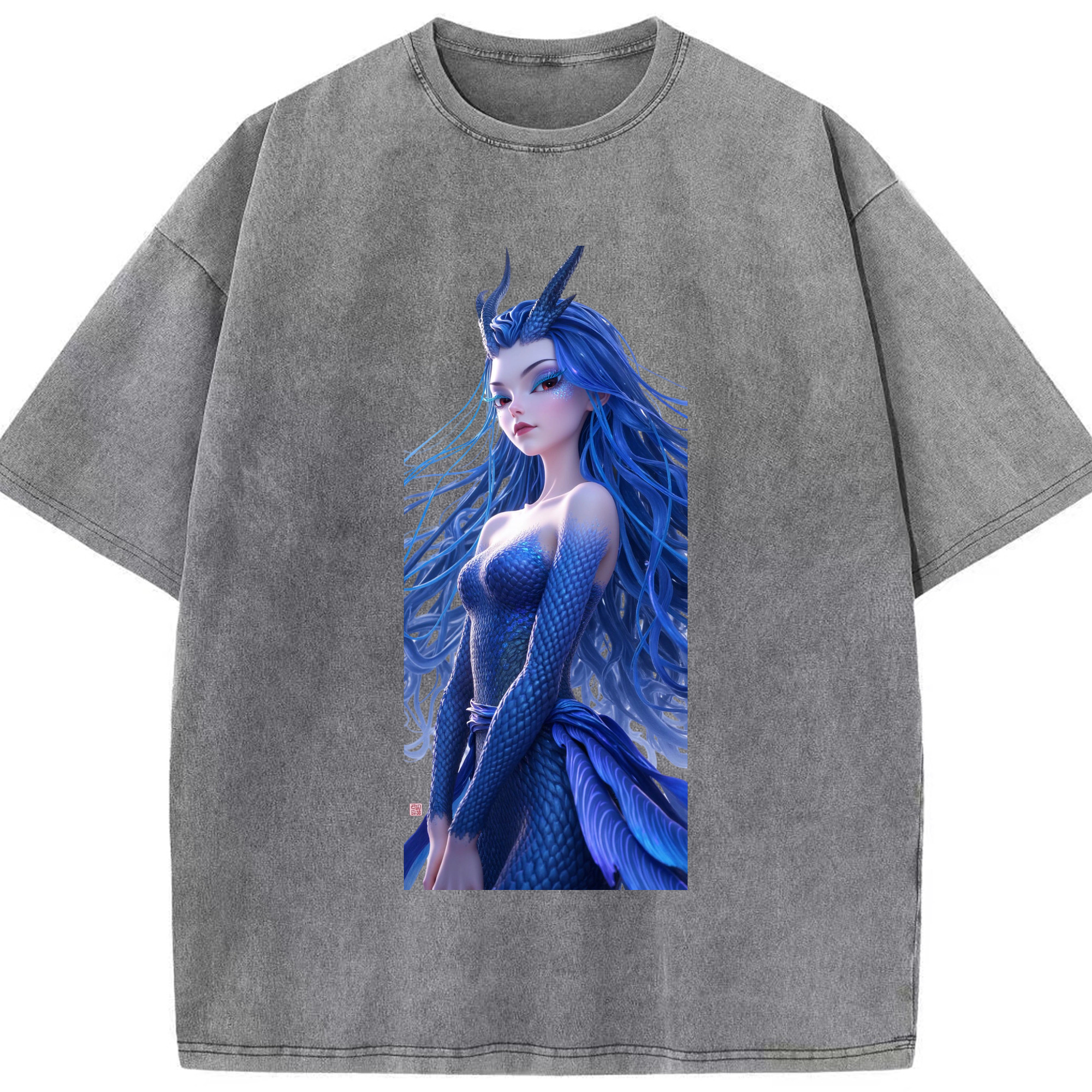 （画像用） Ne Zha 2 ナタ 魔童の大暴れ 綿100% ヴィンテージ風 半袖Tシャツ（フロントプリント）