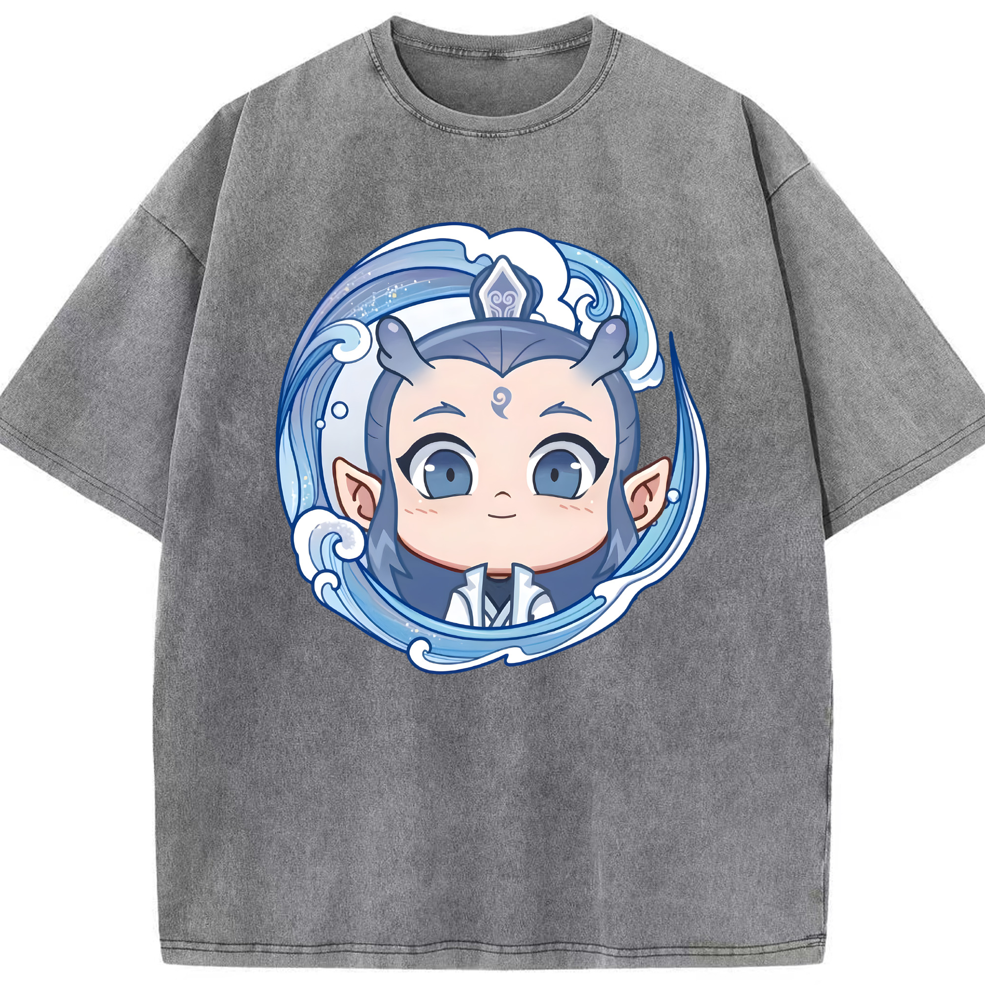 （画像用） Ne Zha 2 ナタ 魔童の大暴れ 綿100% ヴィンテージ風 半袖Tシャツ（フロントプリント）