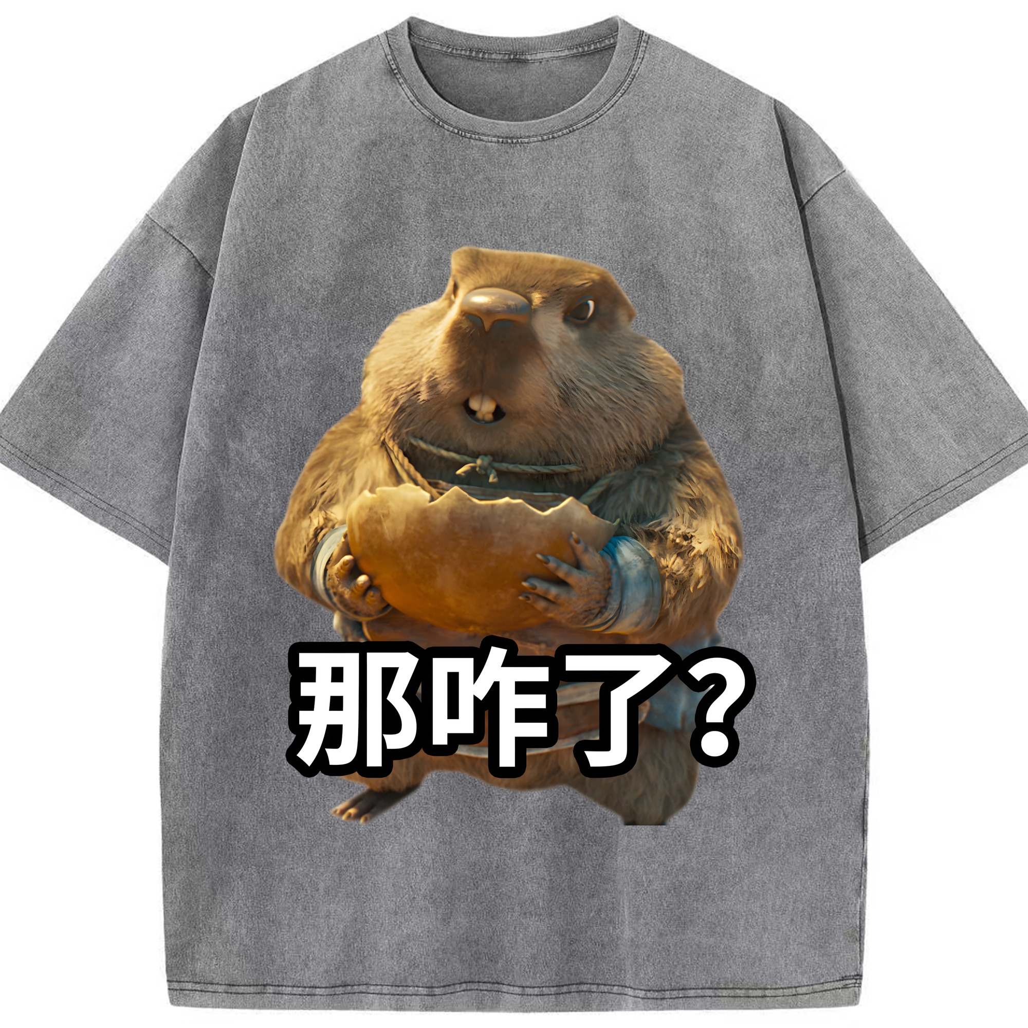 （画像用） Ne Zha 2 ナタ 魔童の大暴れ 綿100% ヴィンテージ風 半袖Tシャツ（フロントプリント）