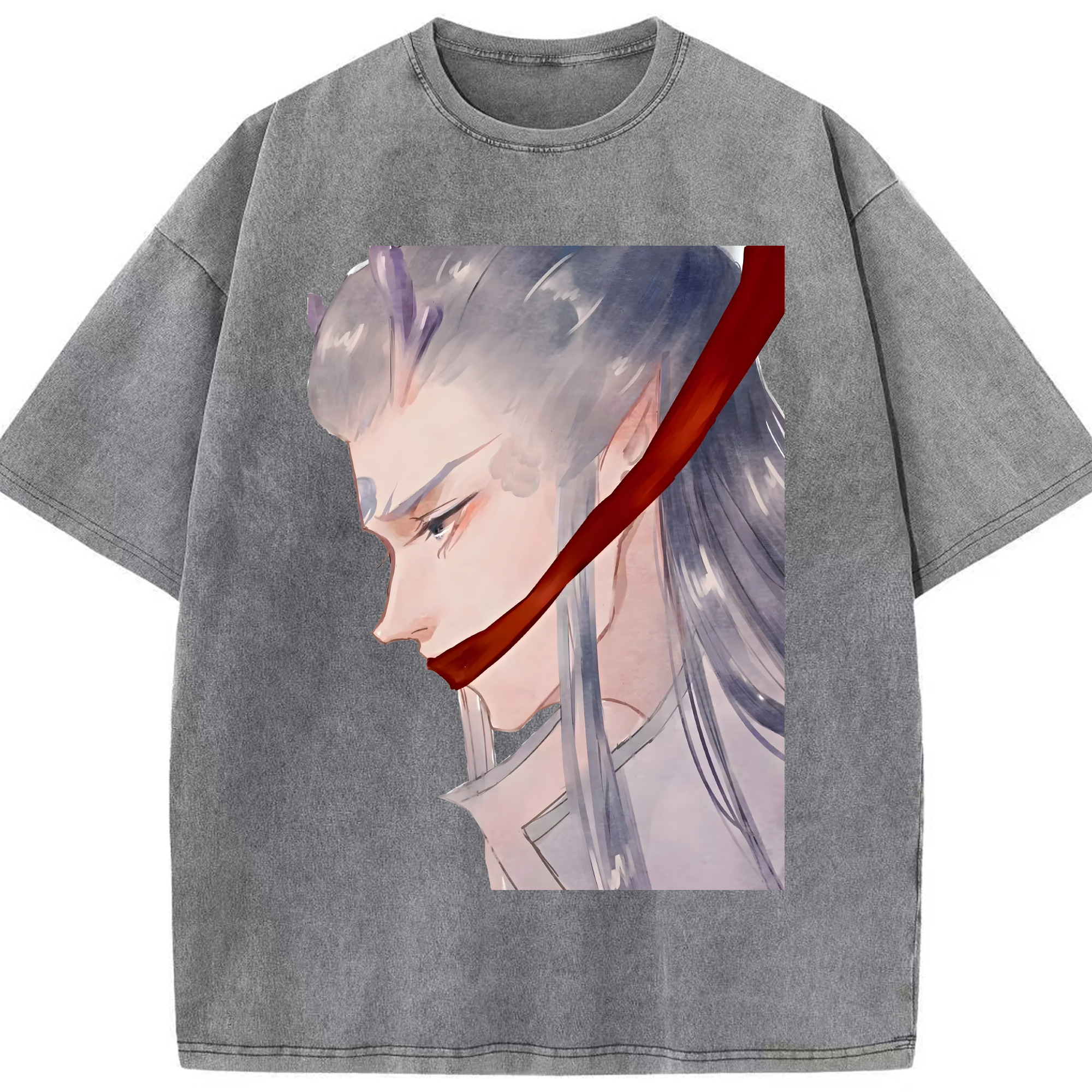 （画像用） Ne Zha 2 ナタ 魔童の大暴れ 綿100% ヴィンテージ風 半袖Tシャツ（フロントプリント）