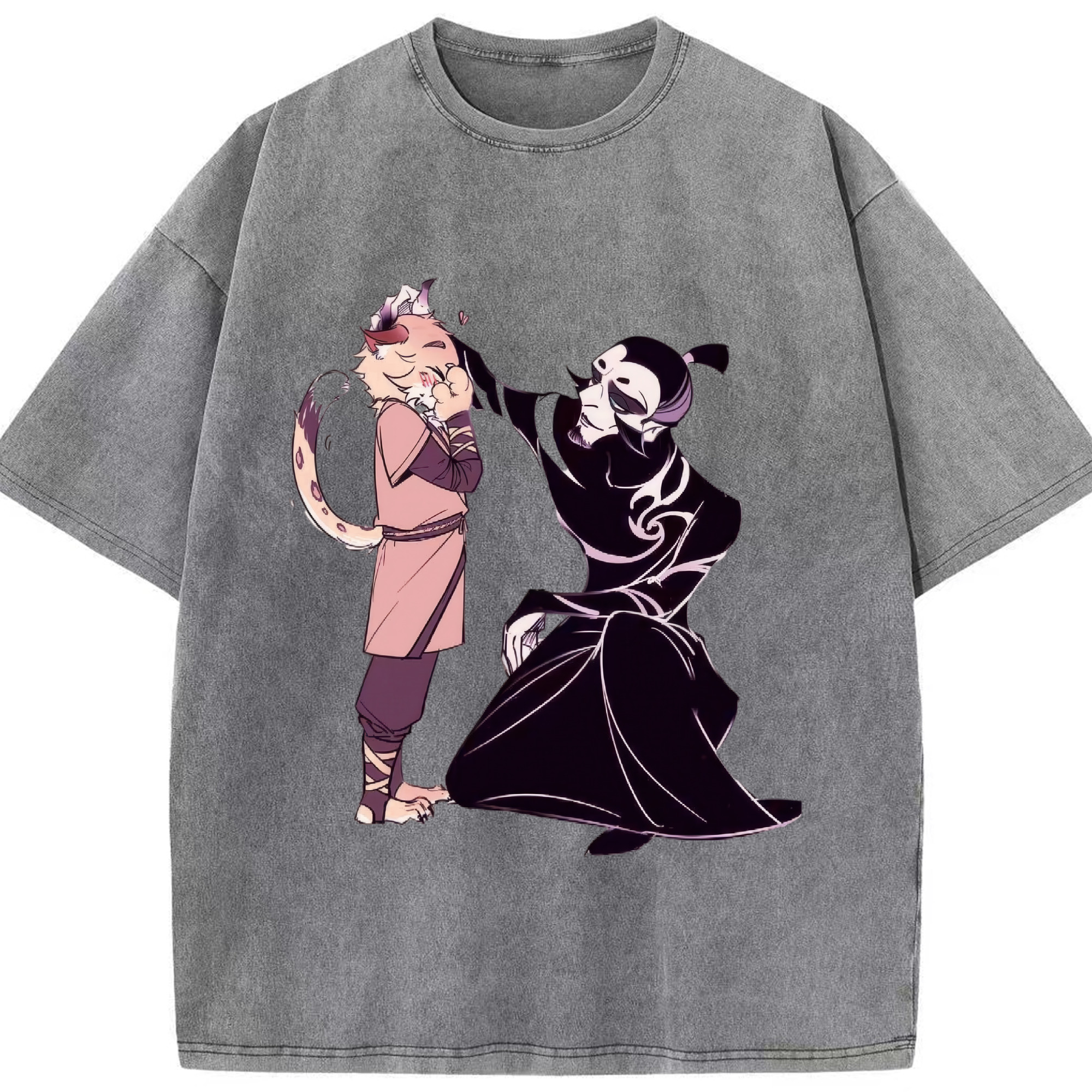 （画像用） Ne Zha 2 ナタ 魔童の大暴れ 綿100% ヴィンテージ風 半袖Tシャツ（フロントプリント）