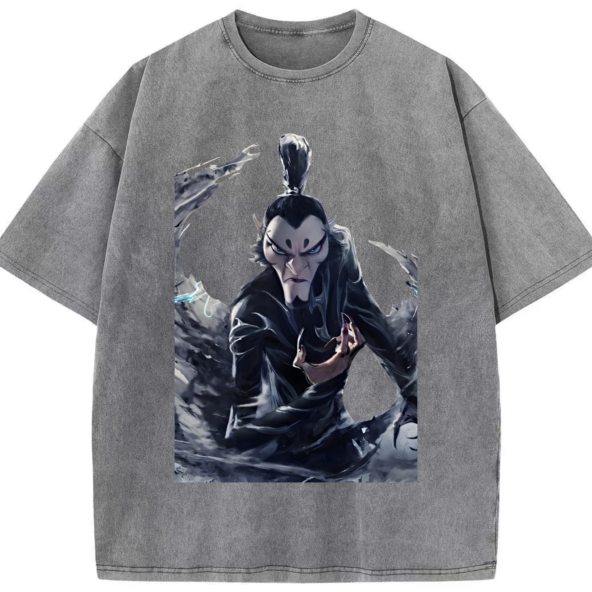 （画像用） Ne Zha 2 ナタ 魔童の大暴れ 綿100% ヴィンテージ風 半袖Tシャツ（フロントプリント）