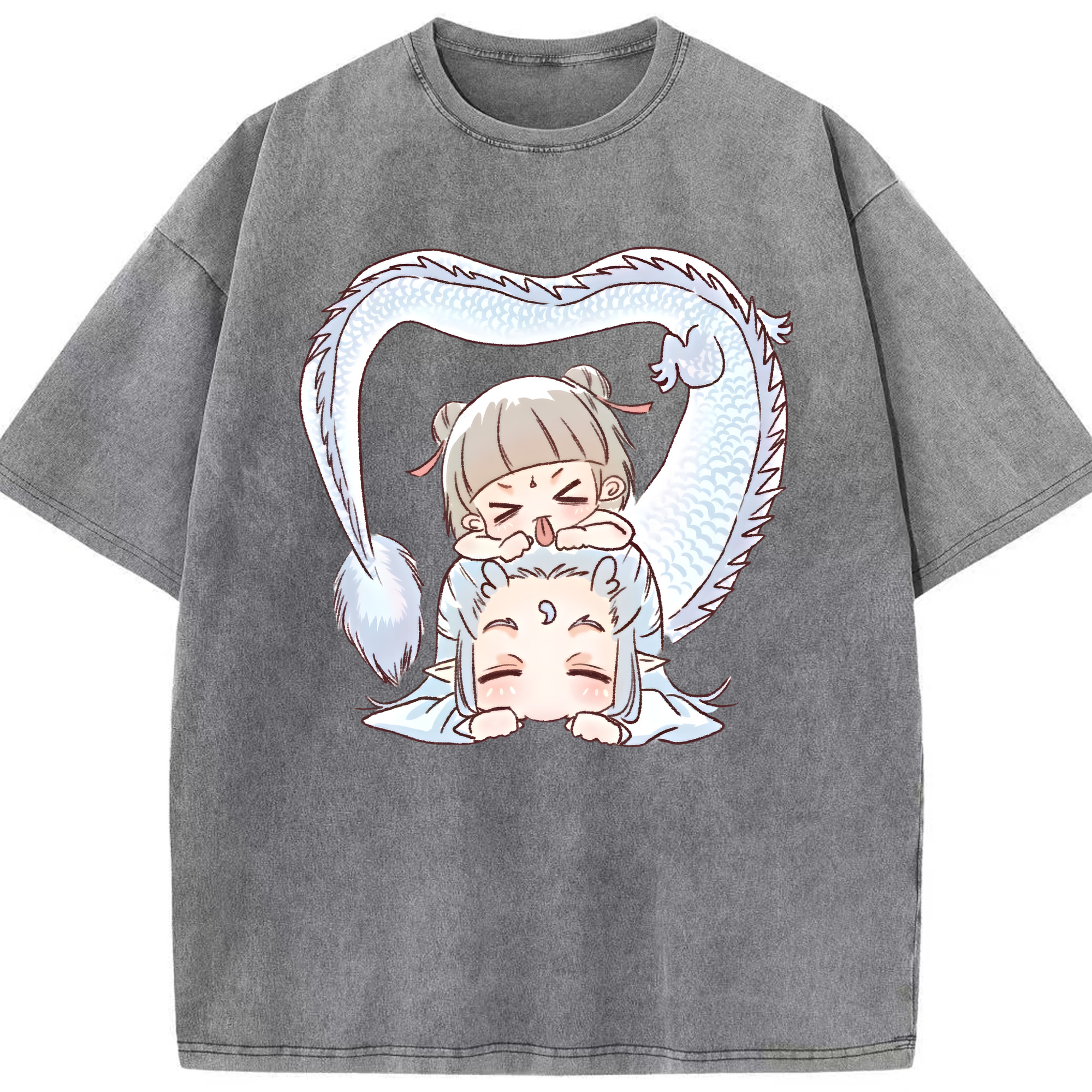 （画像用） Ne Zha 2 ナタ 魔童の大暴れ 綿100% ヴィンテージ風 半袖Tシャツ（フロントプリント）