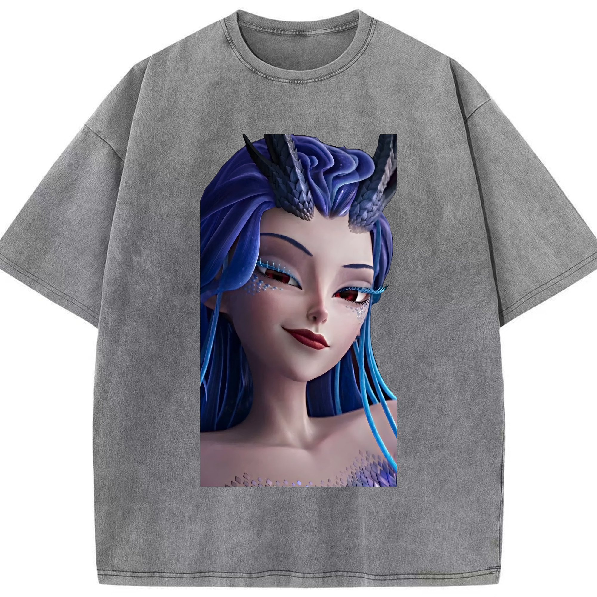 （画像用） Ne Zha 2 ナタ 魔童の大暴れ 綿100% ヴィンテージ風 半袖Tシャツ（フロントプリント）