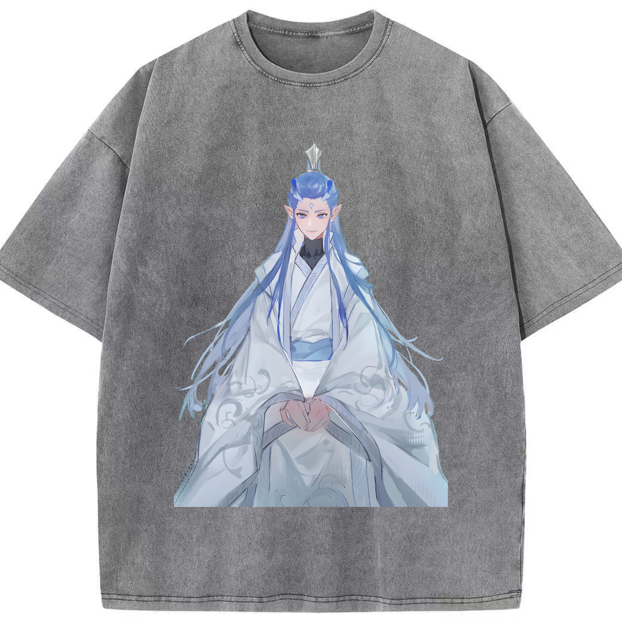 （画像用） Ne Zha 2 ナタ 魔童の大暴れ 綿100% ヴィンテージ風 半袖Tシャツ（フロントプリント）